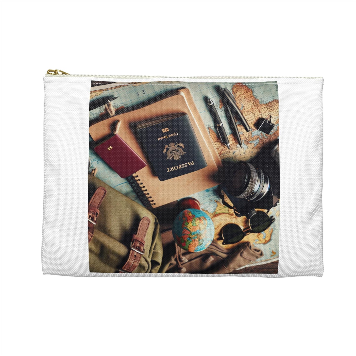 Patterned Zippered Accessory Pouch: Travel Toiletry Bag, Makeup Organizer, Cosmetic Case with T-Bottom