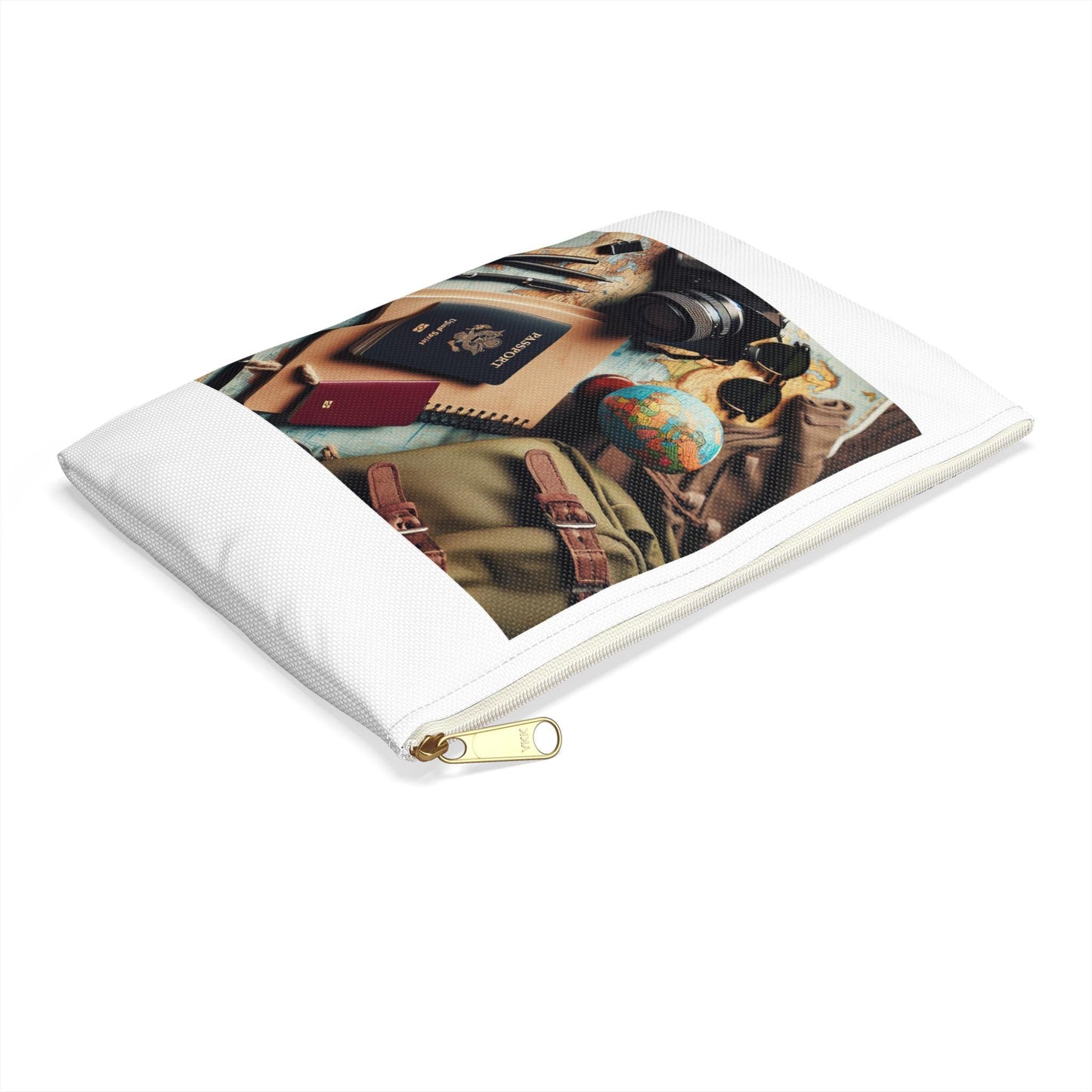 Patterned Zippered Accessory Pouch: Travel Toiletry Bag, Makeup Organizer, Cosmetic Case with T-Bottom