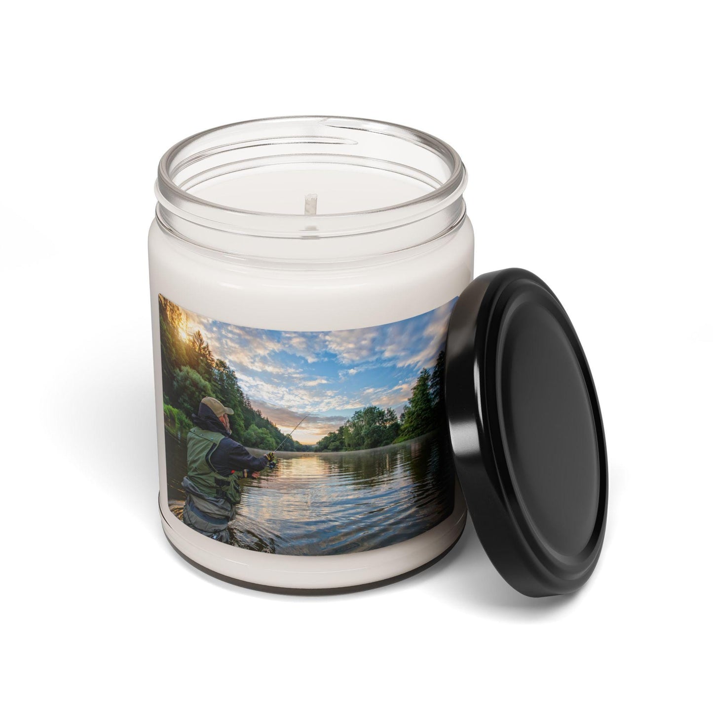 Scented Soy Candle in Lake Fishing Mug - 9oz Angler Gift for Outdoor Enthusiasts and Fishermen - Toddcraft