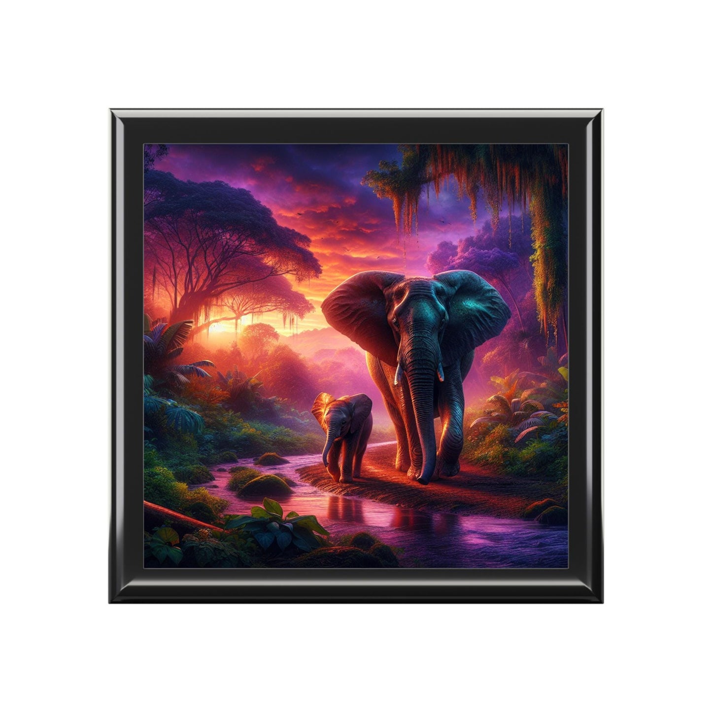 Colorful Elephant Jewelry Box: Handcrafted Storage for Nature Enthusiasts and Wildlife Admirers - Toddcraft