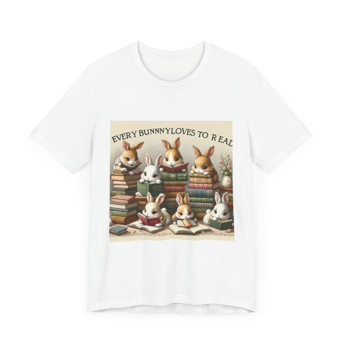 Bookish Bunny T-Shirt: Cute Rabbit Reading Tee for Literary Animal Lovers, Spring Fashion Gift - Toddcraft
