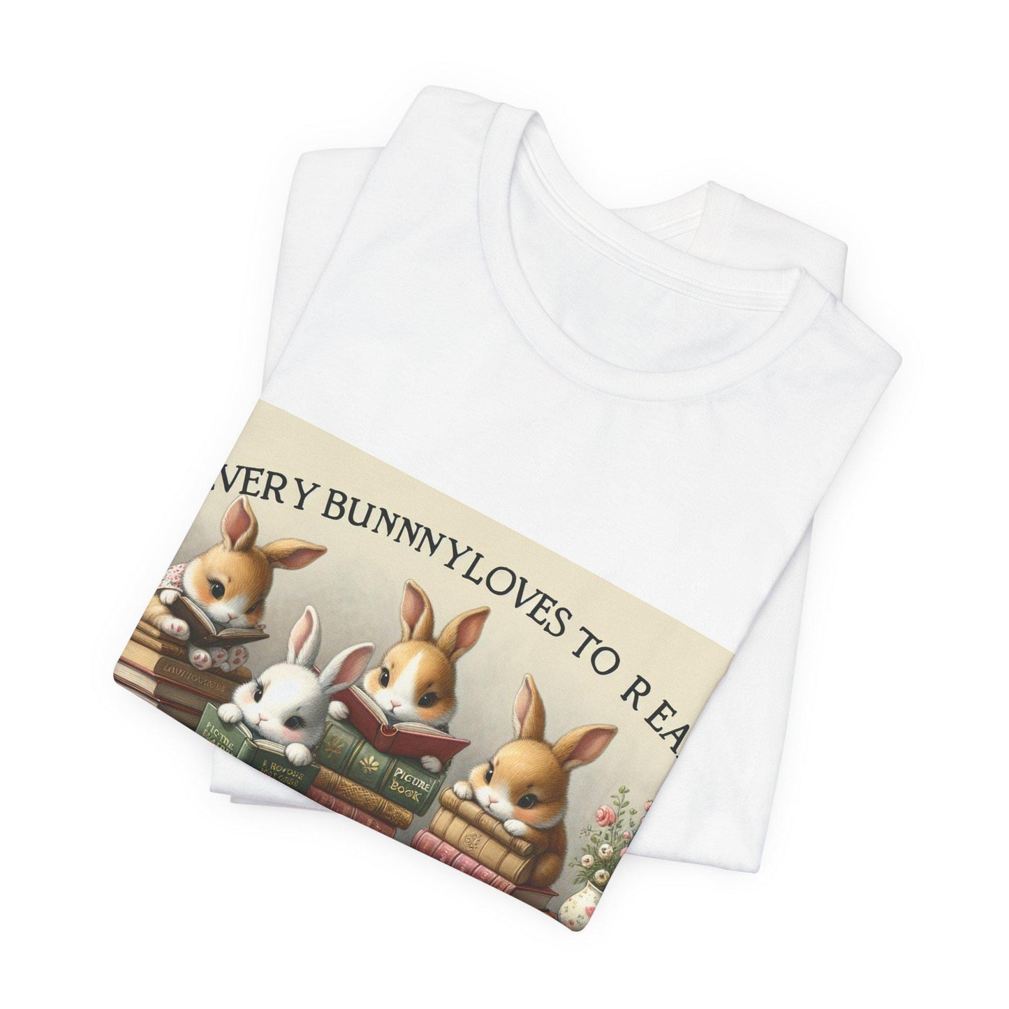 Bookish Bunny T-Shirt: Cute Rabbit Reading Tee for Literary Animal Lovers, Spring Fashion Gift - Toddcraft