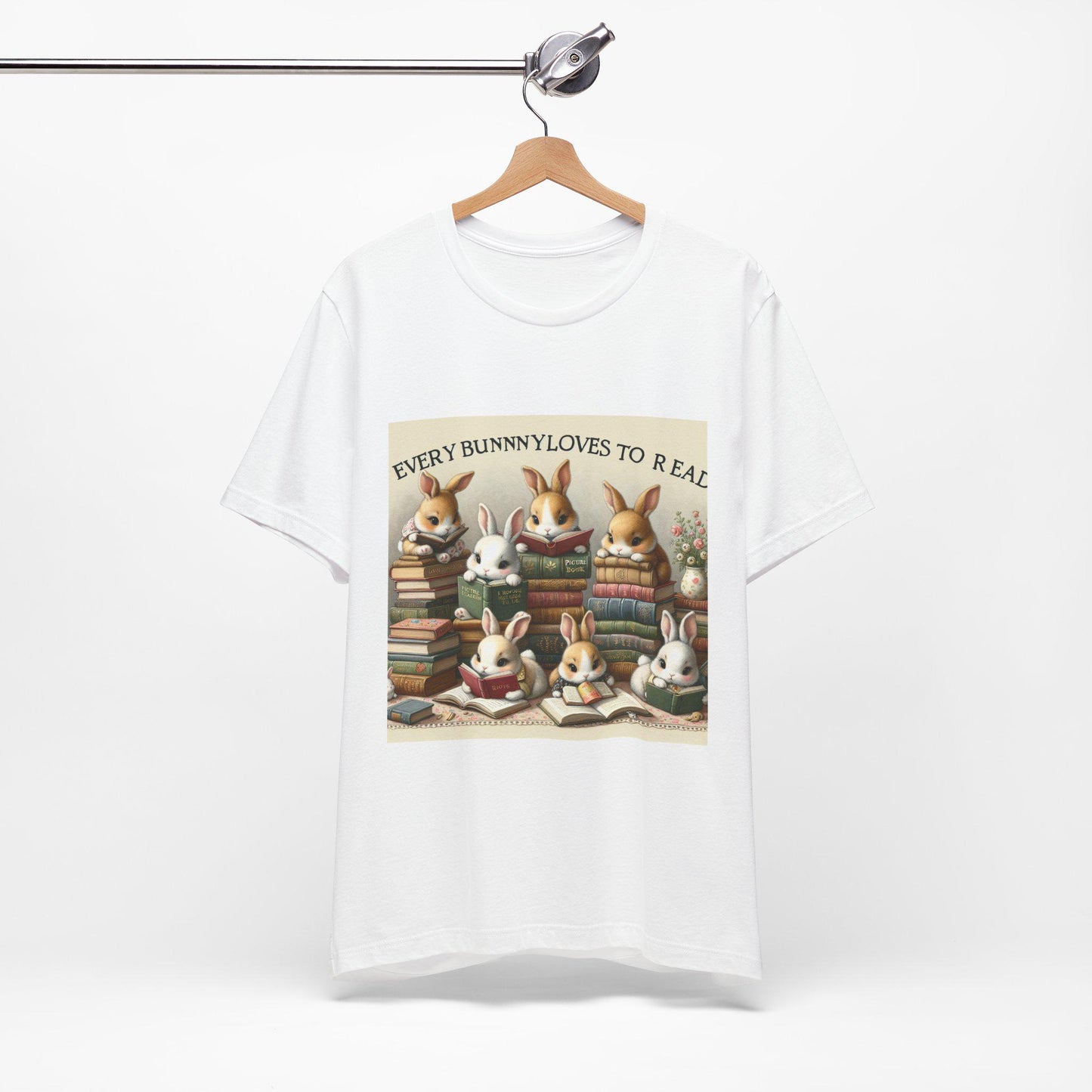 Bookish Bunny T-Shirt: Cute Rabbit Reading Tee for Literary Animal Lovers, Spring Fashion Gift - Toddcraft