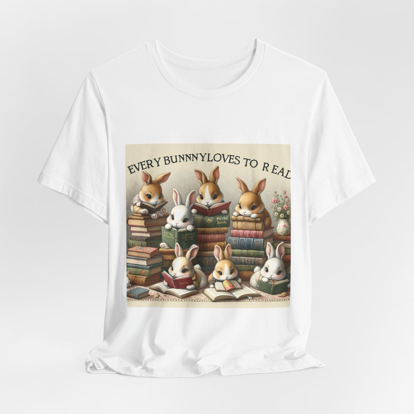 Bookish Bunny T-Shirt: Cute Rabbit Reading Tee for Literary Animal Lovers, Spring Fashion Gift - Toddcraft