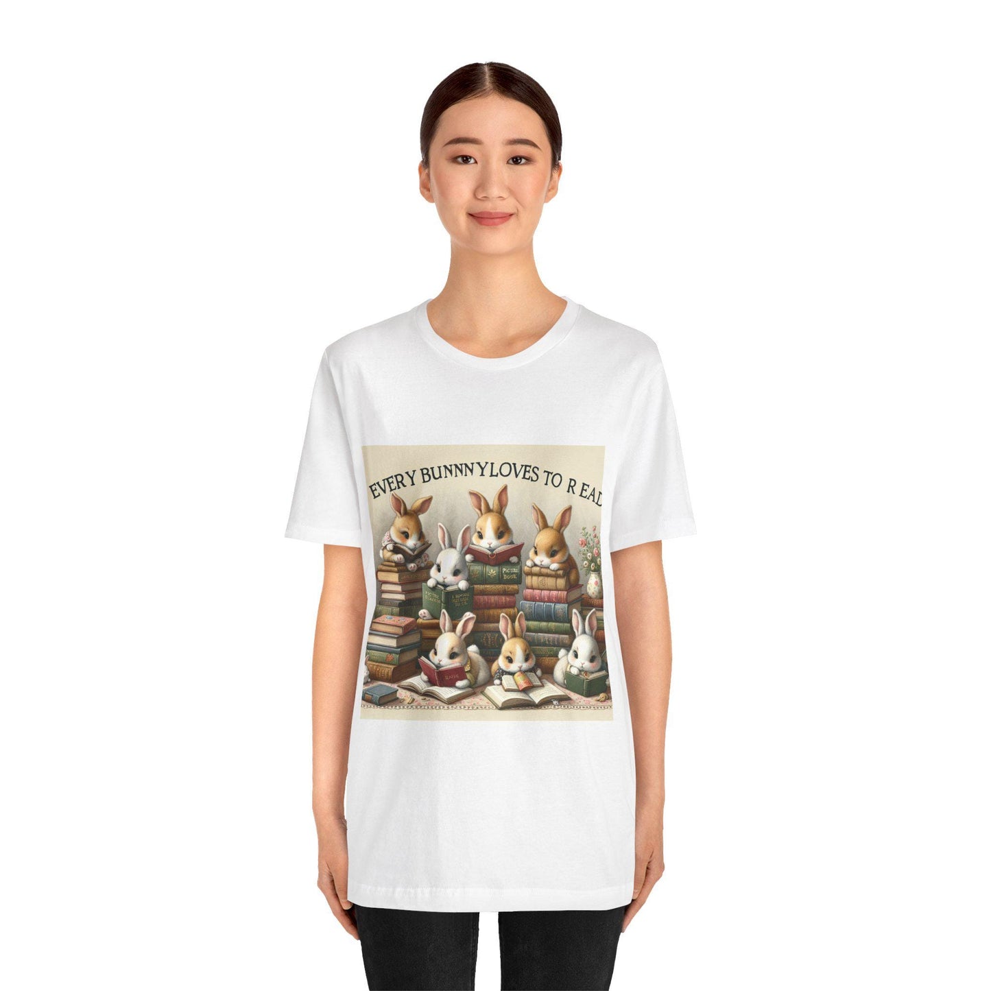 Bookish Bunny T-Shirt: Cute Rabbit Reading Tee for Literary Animal Lovers, Spring Fashion Gift - Toddcraft