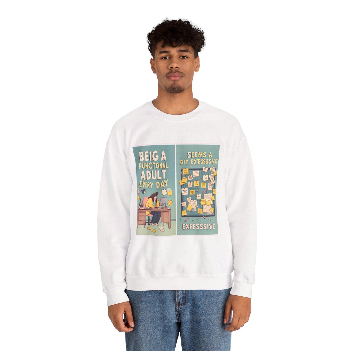 Humorous Adult Crewneck Sweatshirt - Cozy Everyday Loungewear for Self-Care & Gifting - Toddcraft