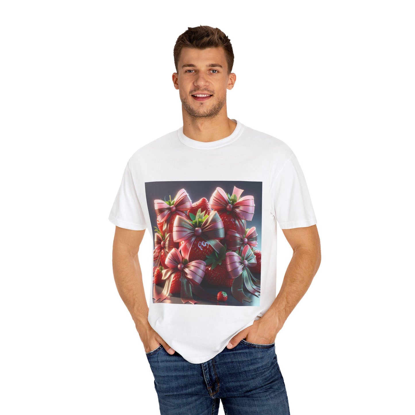 Strawberry Bow T-Shirt: Festive Summer Party Wear, Birthday Gift Idea, Casual Unisex Tee - Toddcraft