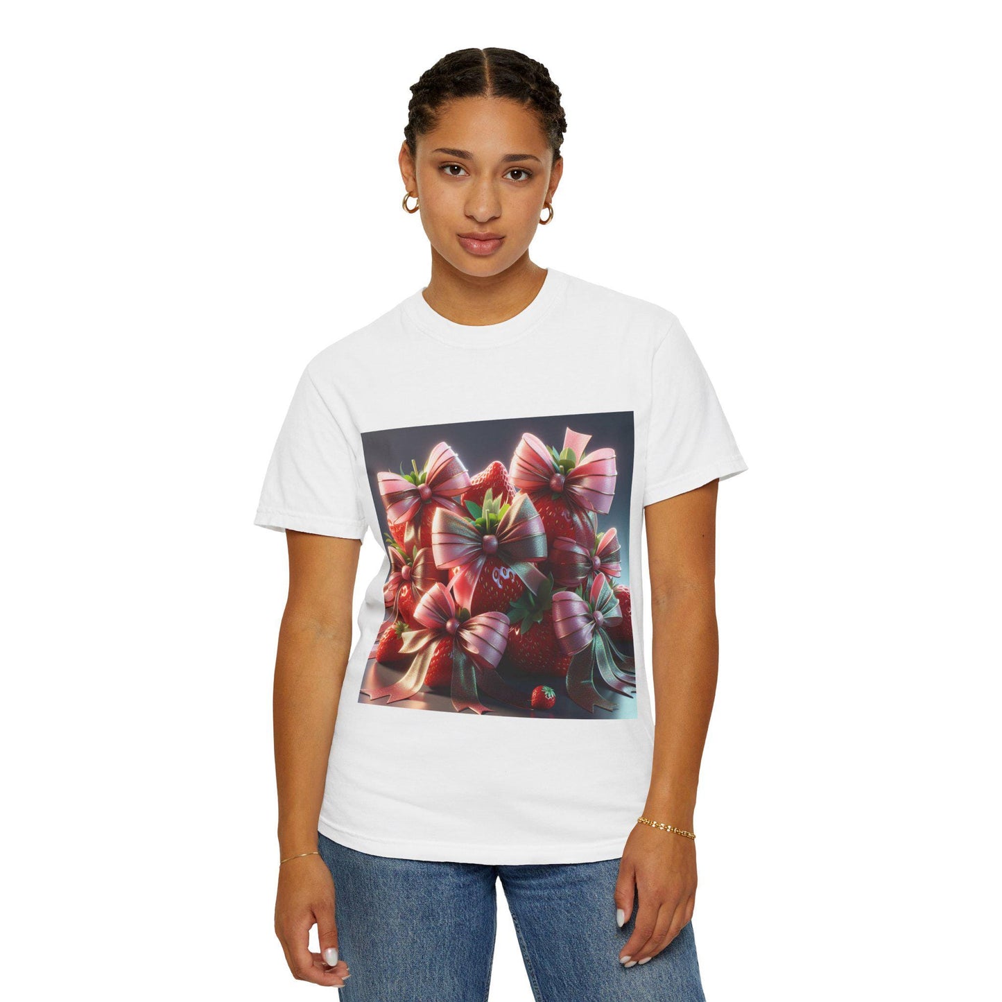 Strawberry Bow T-Shirt: Festive Summer Party Wear, Birthday Gift Idea, Casual Unisex Tee - Toddcraft