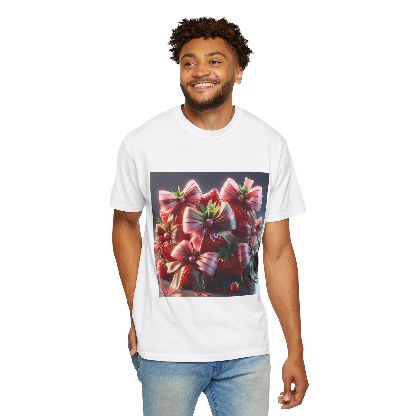 Strawberry Bow T-Shirt: Festive Summer Party Wear, Birthday Gift Idea, Casual Unisex Tee - Toddcraft