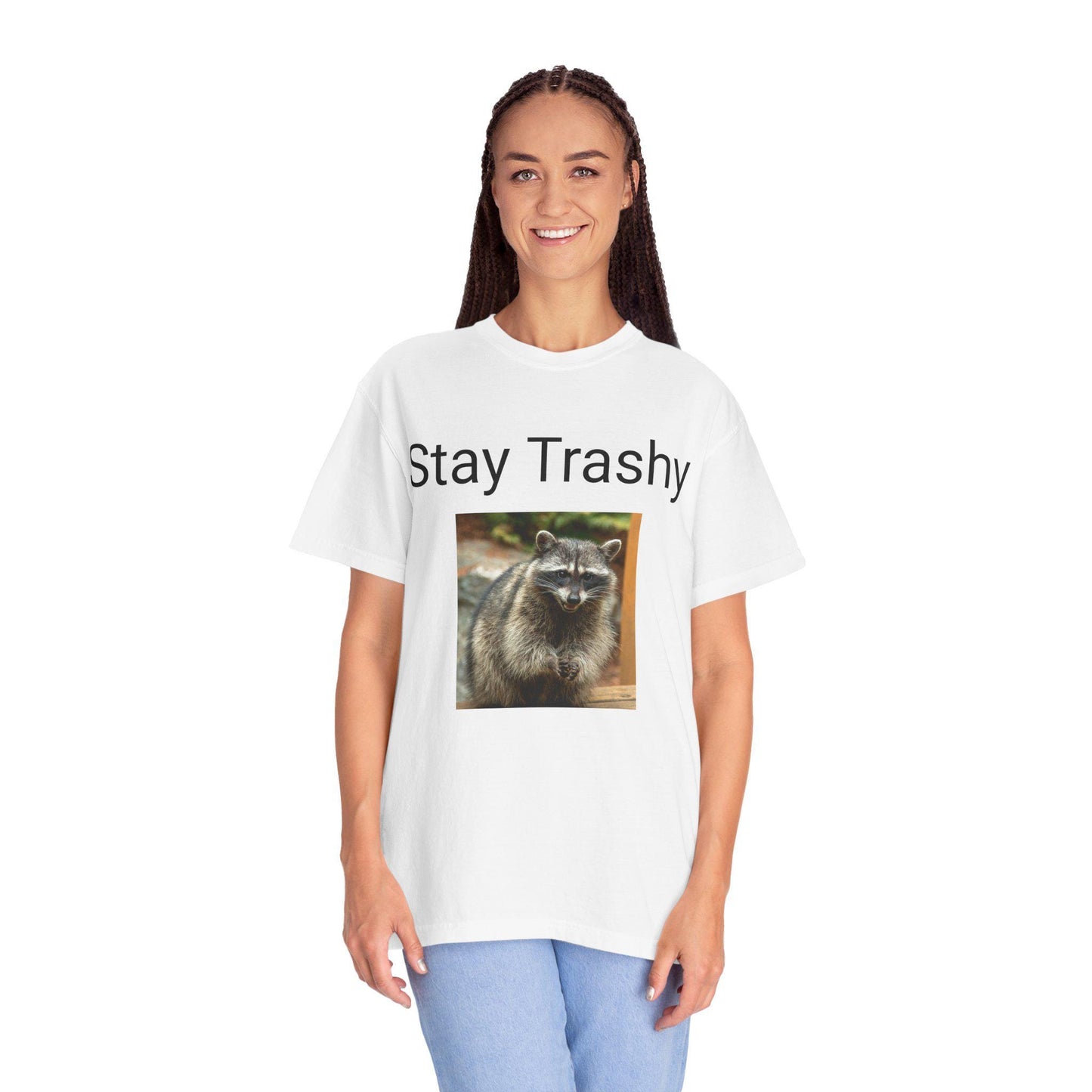 Eco-Friendly 'Stay Trashy' Unisex Garment-Dyed Tee | Quirky Animal Lover Gift | Casual Humor Shirt - Toddcraft