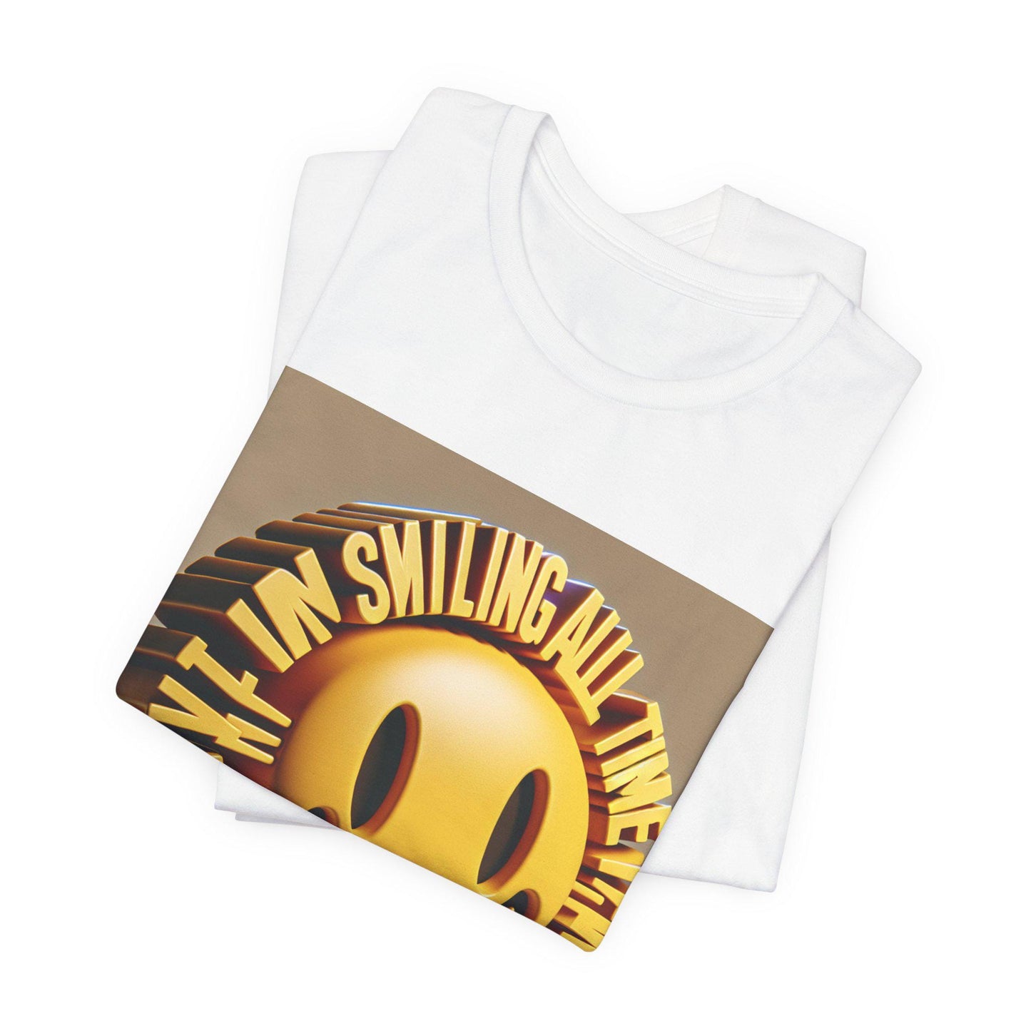 Uplifting Unisex Smiling Jersey Tee - Spread Positivity with Cheerful Vibes Apparel