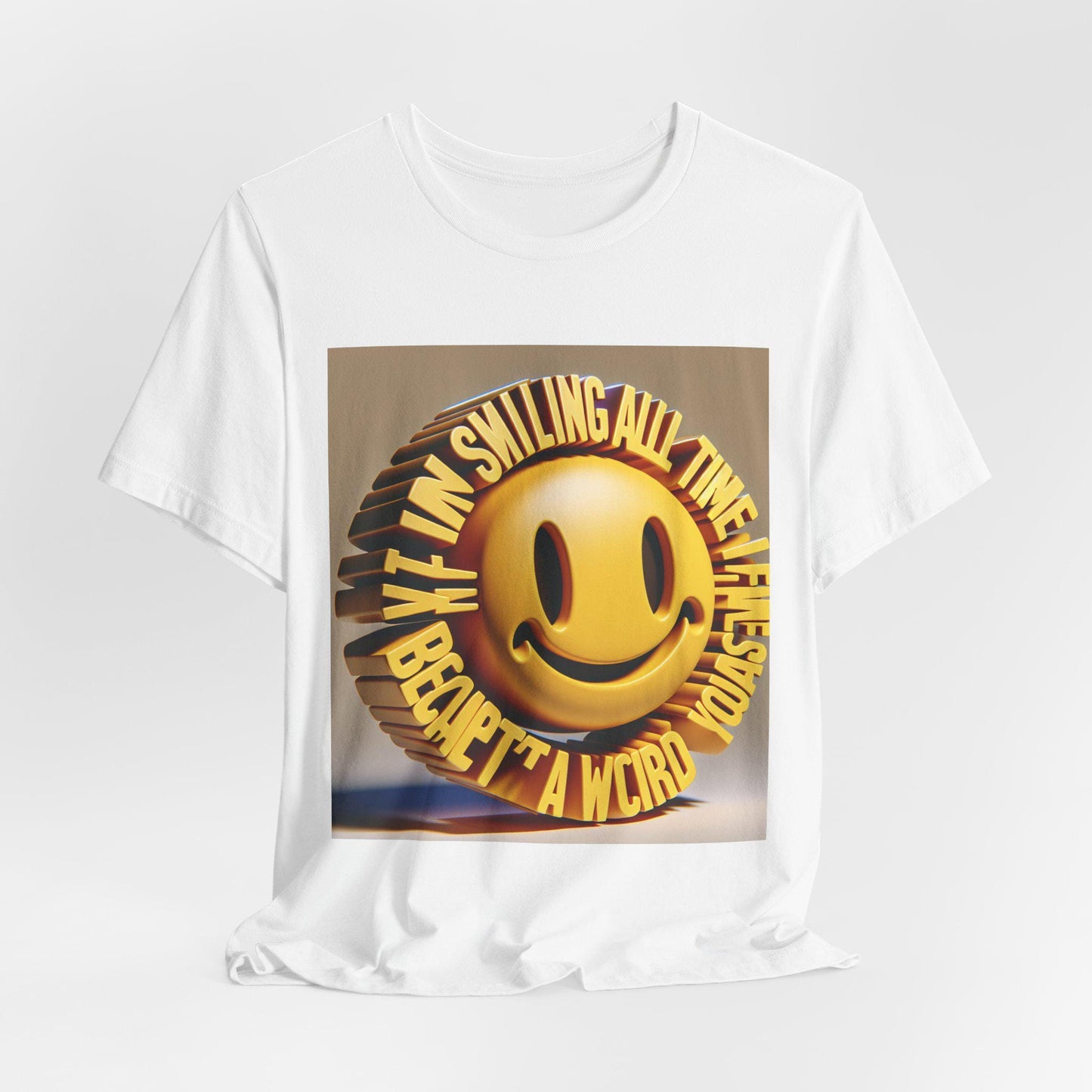 Uplifting Unisex Smiling Jersey Tee - Spread Positivity with Cheerful Vibes Apparel