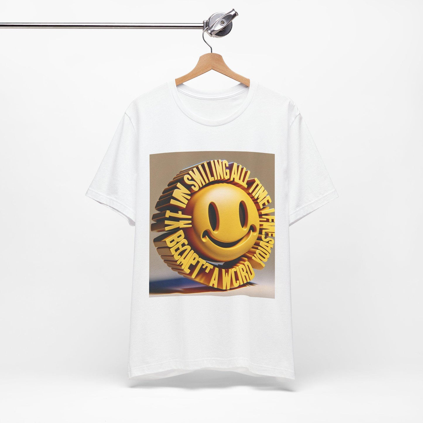 Uplifting Unisex Smiling Jersey Tee - Spread Positivity with Cheerful Vibes Apparel