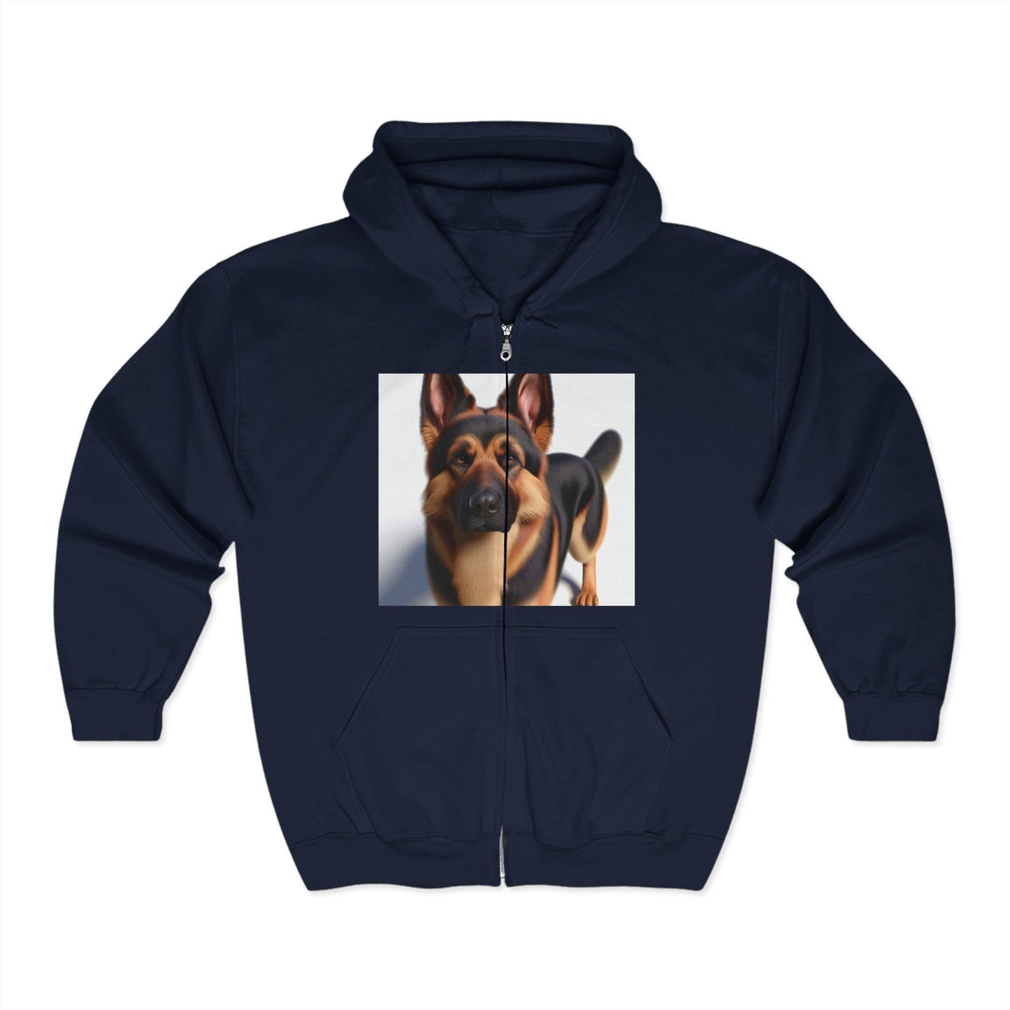 German Shepherd Full Zip Hoodie - Unisex Heavy Blend Sweatshirt for Dog Lovers and Owners - Toddcraft