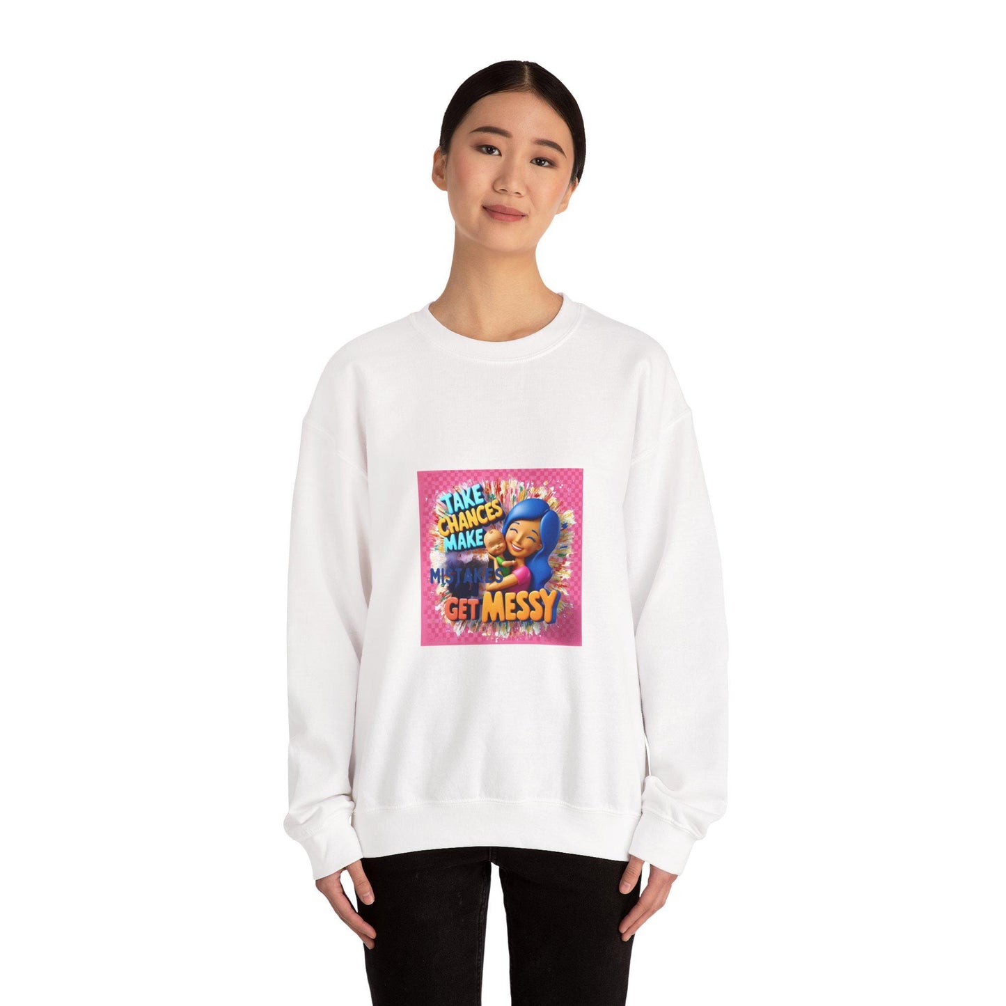 Vibrant Unisex 'Get Messy' Crewneck Sweatshirt - Playful Artistic Design for Casual Comfort - Toddcraft