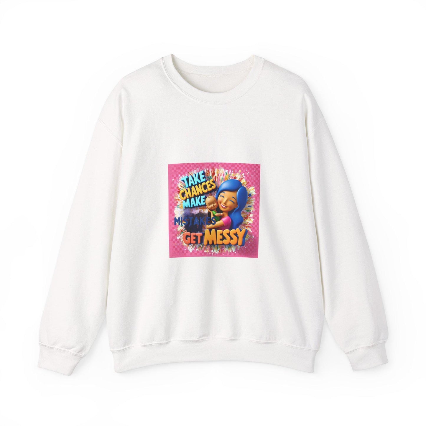 Vibrant Unisex 'Get Messy' Crewneck Sweatshirt - Playful Artistic Design for Casual Comfort - Toddcraft