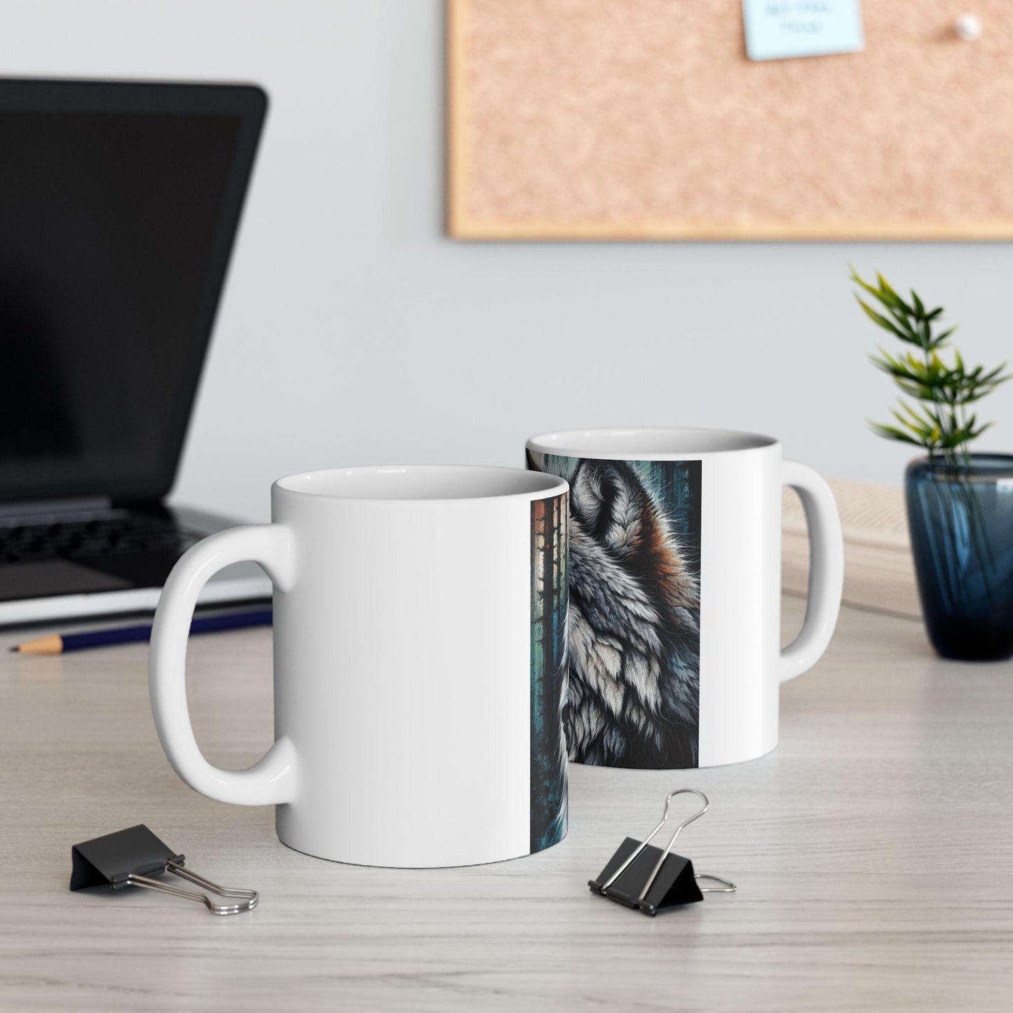 Enchanting Wolf Ceramic Mug - 11oz & 15oz | Wildlife Inspired Drinkware for Nature Coffee Lovers - Toddcraft