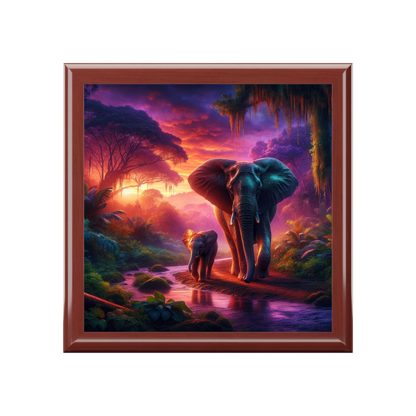 Colorful Elephant Jewelry Box: Handcrafted Storage for Nature Enthusiasts and Wildlife Admirers - Toddcraft