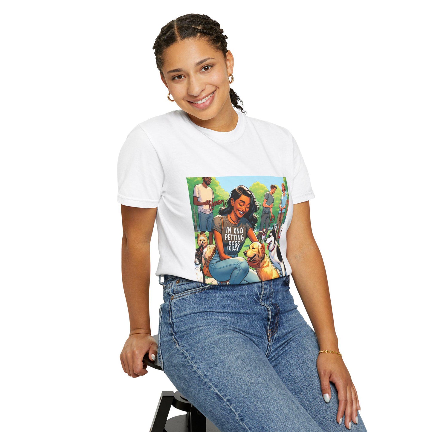Cozy Canine Companion Garment-Dyed Tee: Stylish Pet Parent Apparel for Dog Enthusiasts - Toddcraft