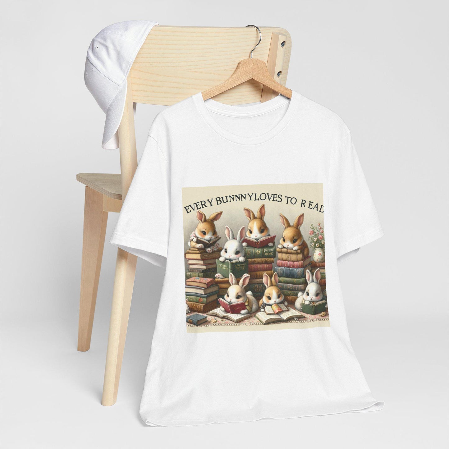 Bookish Bunny T-Shirt: Cute Rabbit Reading Tee for Literary Animal Lovers, Spring Fashion Gift - Toddcraft