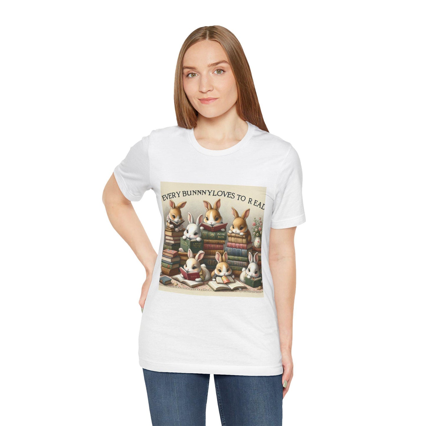 Bookish Bunny T-Shirt: Cute Rabbit Reading Tee for Literary Animal Lovers, Spring Fashion Gift - Toddcraft
