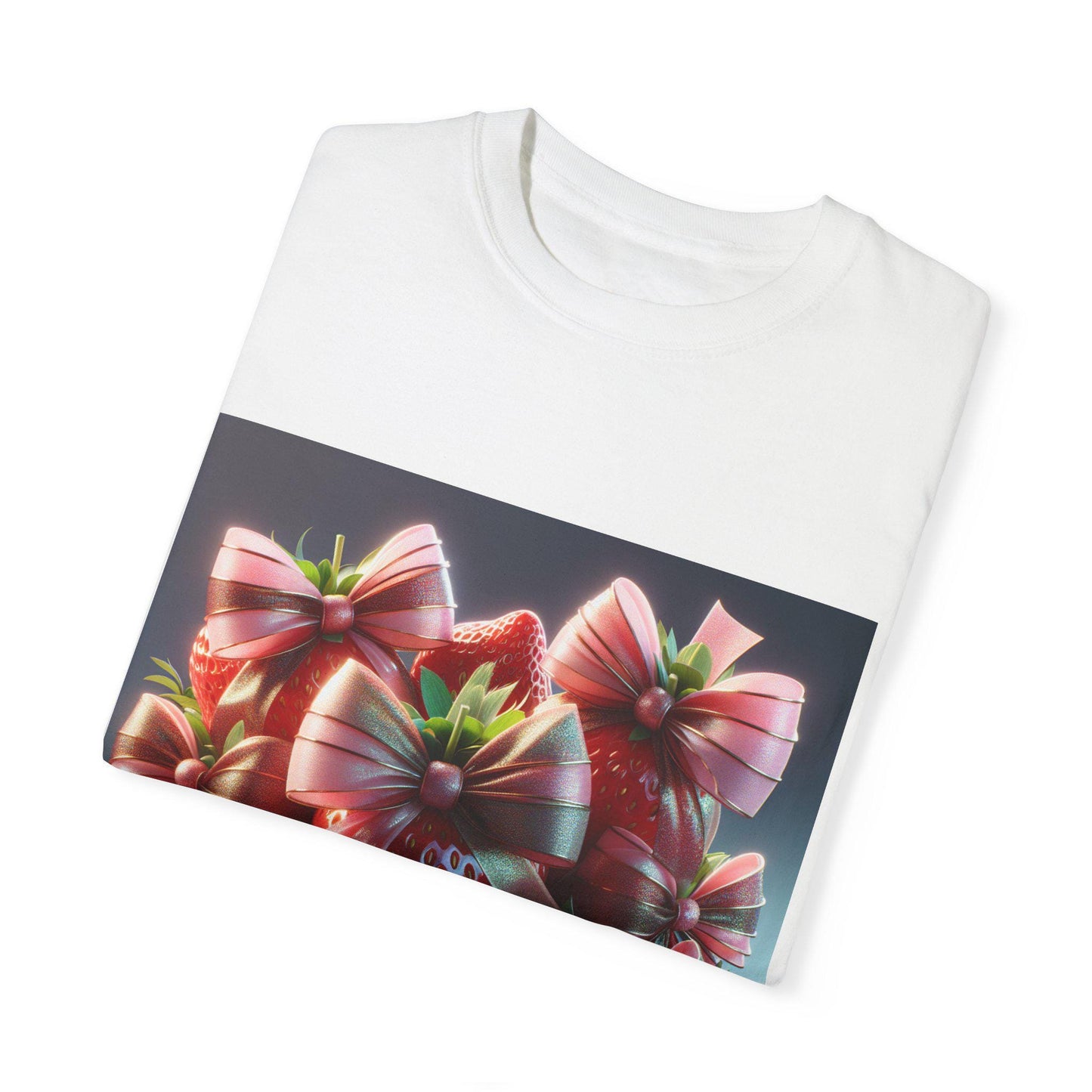 Strawberry Bow T-Shirt: Festive Summer Party Wear, Birthday Gift Idea, Casual Unisex Tee - Toddcraft