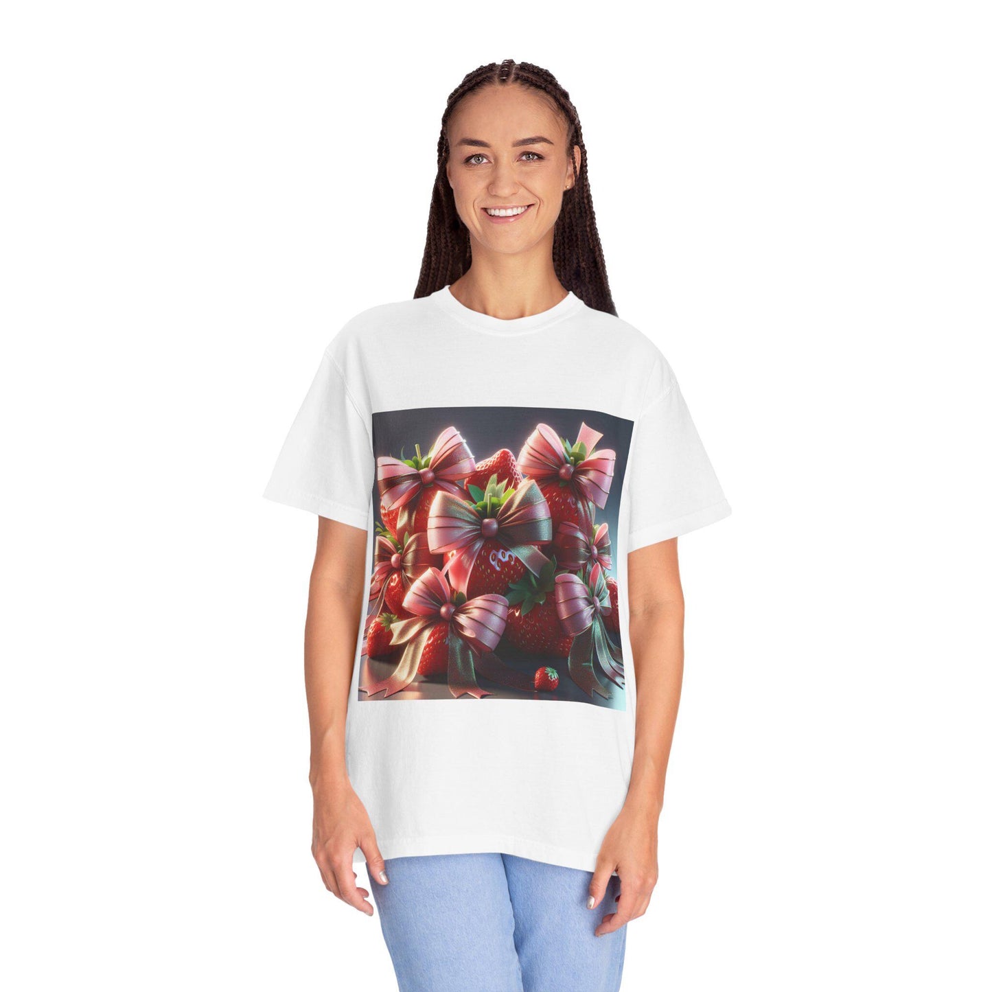 Strawberry Bow T-Shirt: Festive Summer Party Wear, Birthday Gift Idea, Casual Unisex Tee - Toddcraft