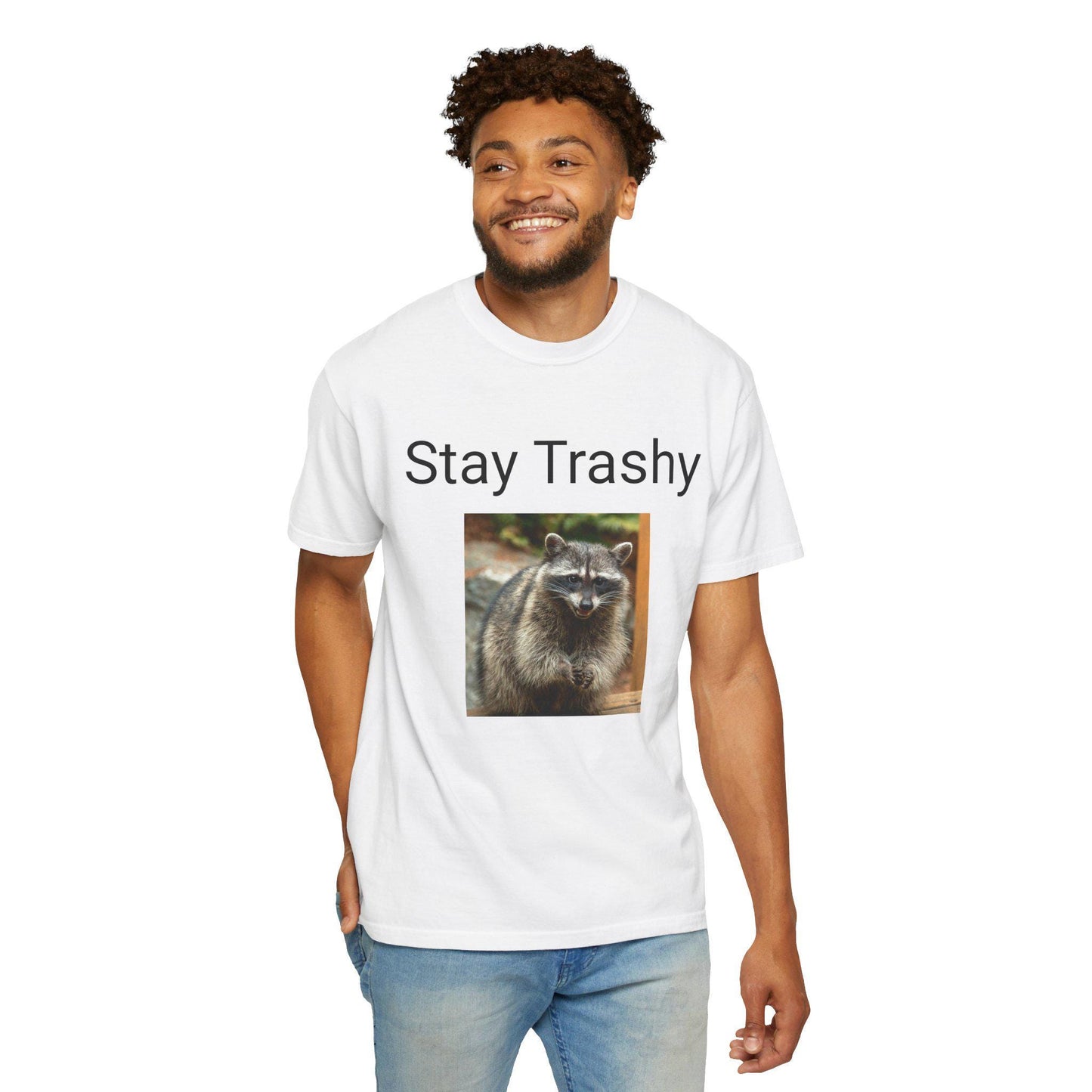 Eco-Friendly 'Stay Trashy' Unisex Garment-Dyed Tee | Quirky Animal Lover Gift | Casual Humor Shirt - Toddcraft