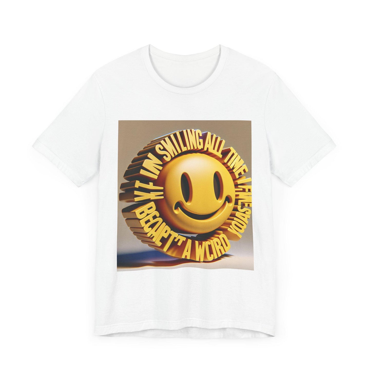 Uplifting Unisex Smiling Jersey Tee - Spread Positivity with Cheerful Vibes Apparel