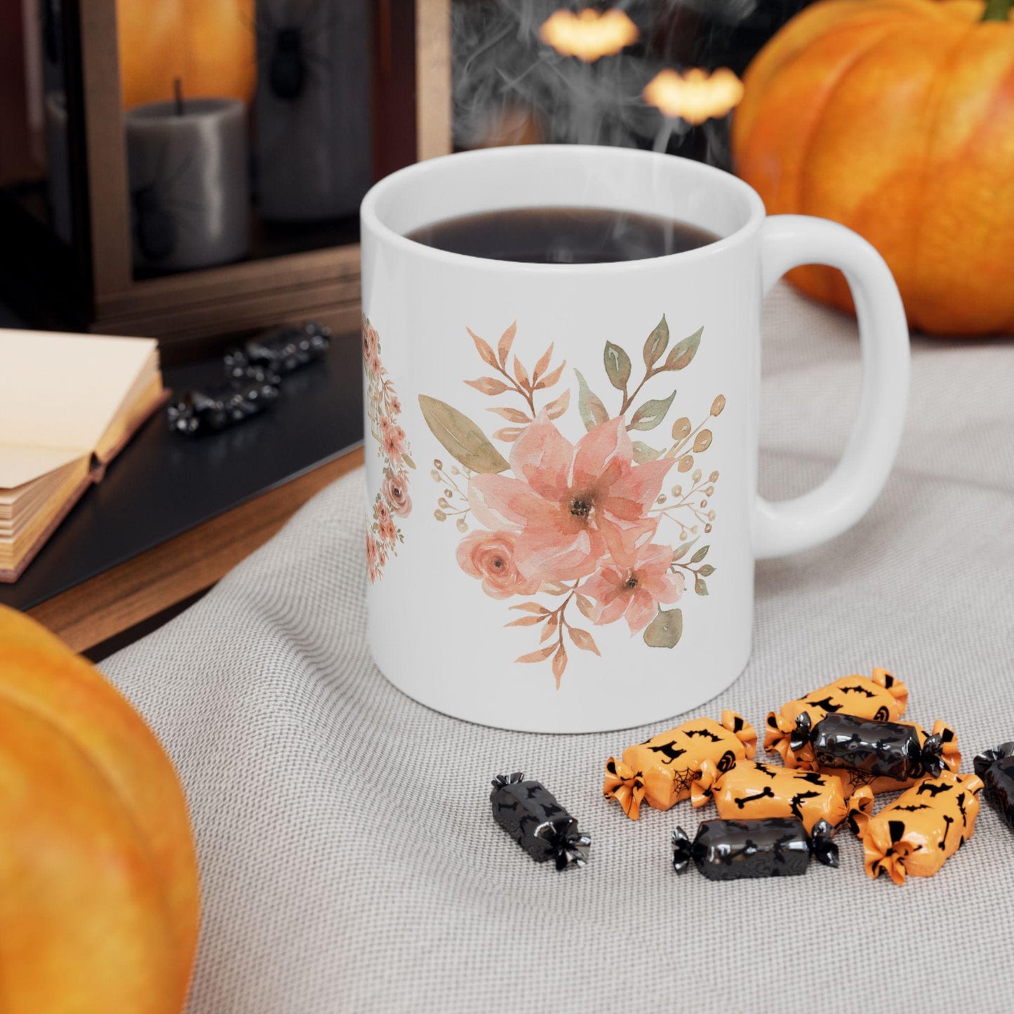 Handcrafted Floral Ceramic Mug: Rustic Charm for Daily Use, Coffee Lovers & Unique Gift Ideas - Toddcraft