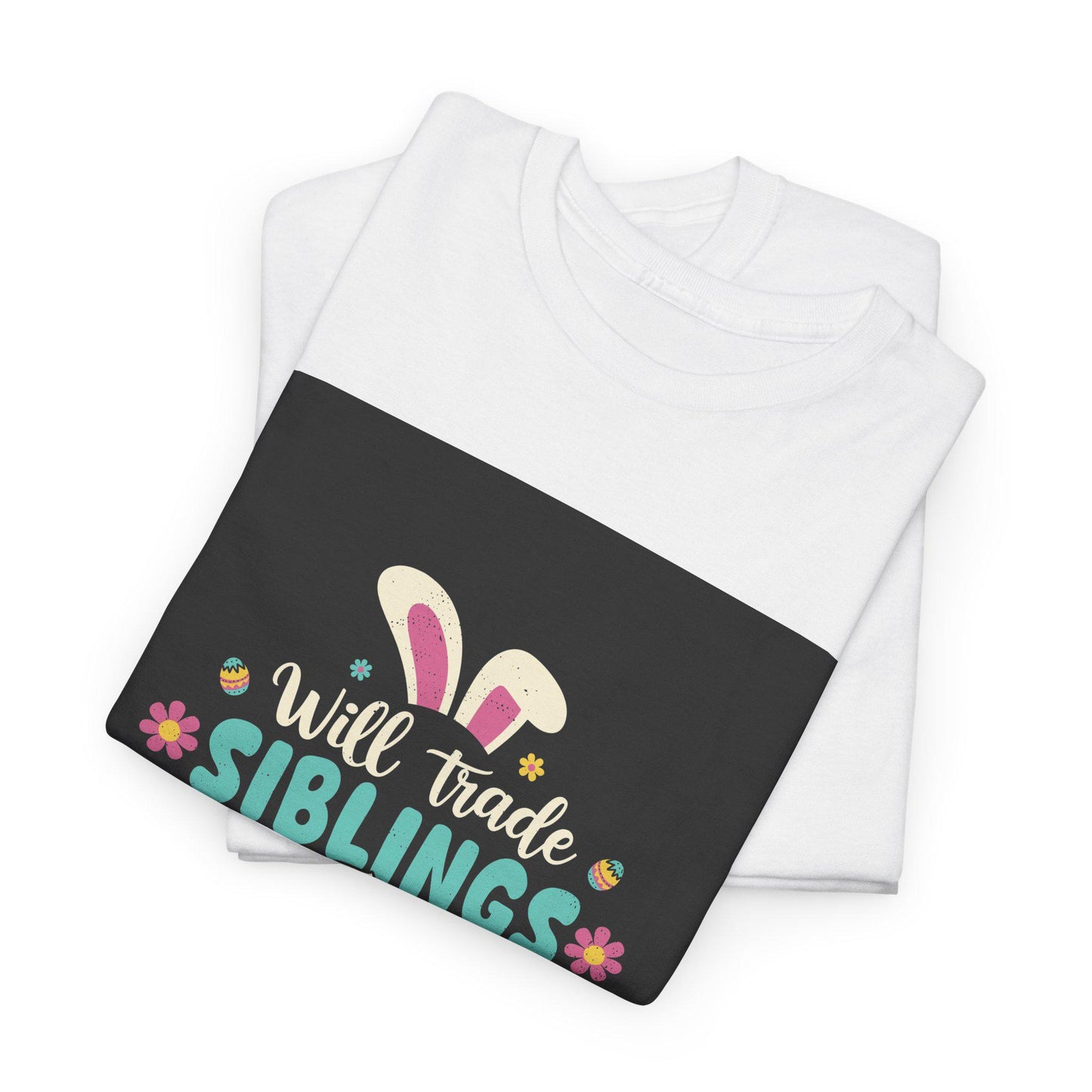 Easter Sibling Trading Tee: Fun Festive Graphic Shirt with Cute Bunny Design for Family Celebration - Toddcraft