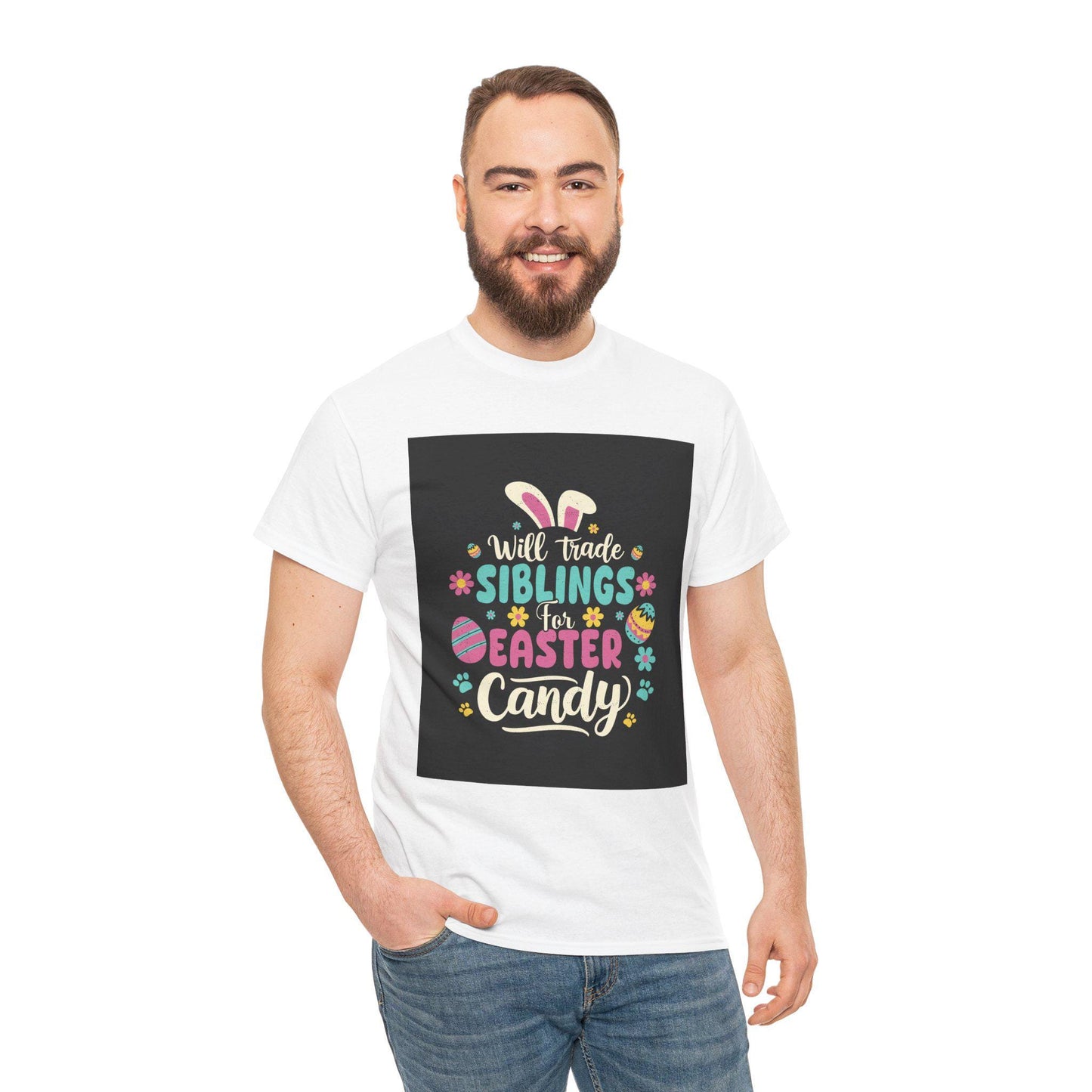 Easter Sibling Trading Tee: Fun Festive Graphic Shirt with Cute Bunny Design for Family Celebration - Toddcraft