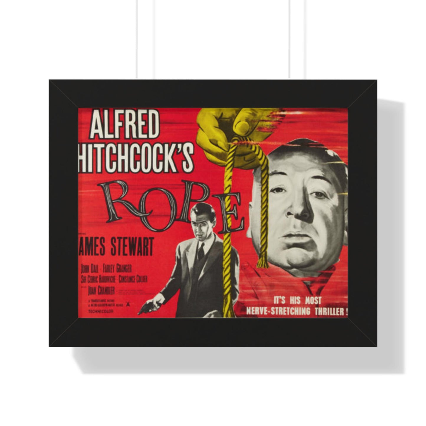 Hitchcock's Classic Movie Posters Rope Elegant Framed Horizontal Wall Art: Custom Panoramic Prints for Modern Home Decor - Toddcraft