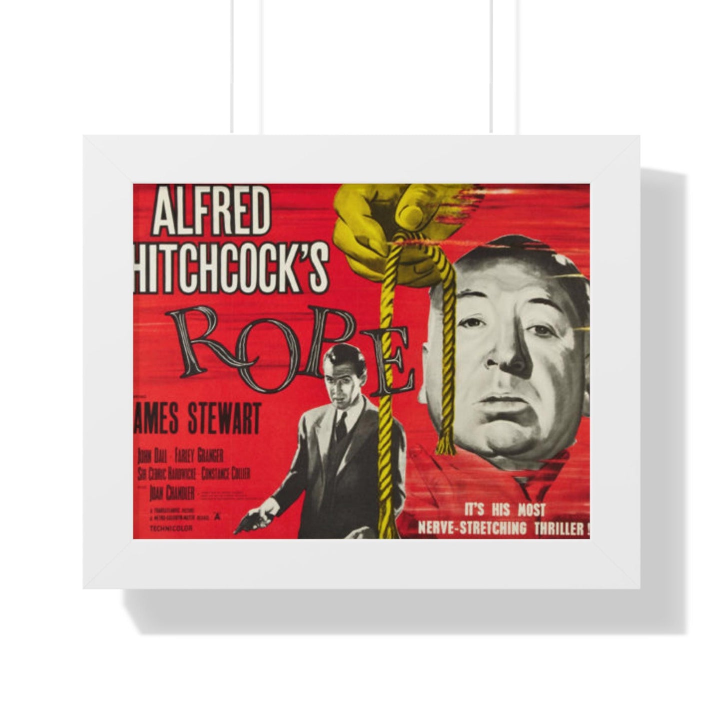Hitchcock's Classic Movie Posters Rope Elegant Framed Horizontal Wall Art: Custom Panoramic Prints for Modern Home Decor - Toddcraft