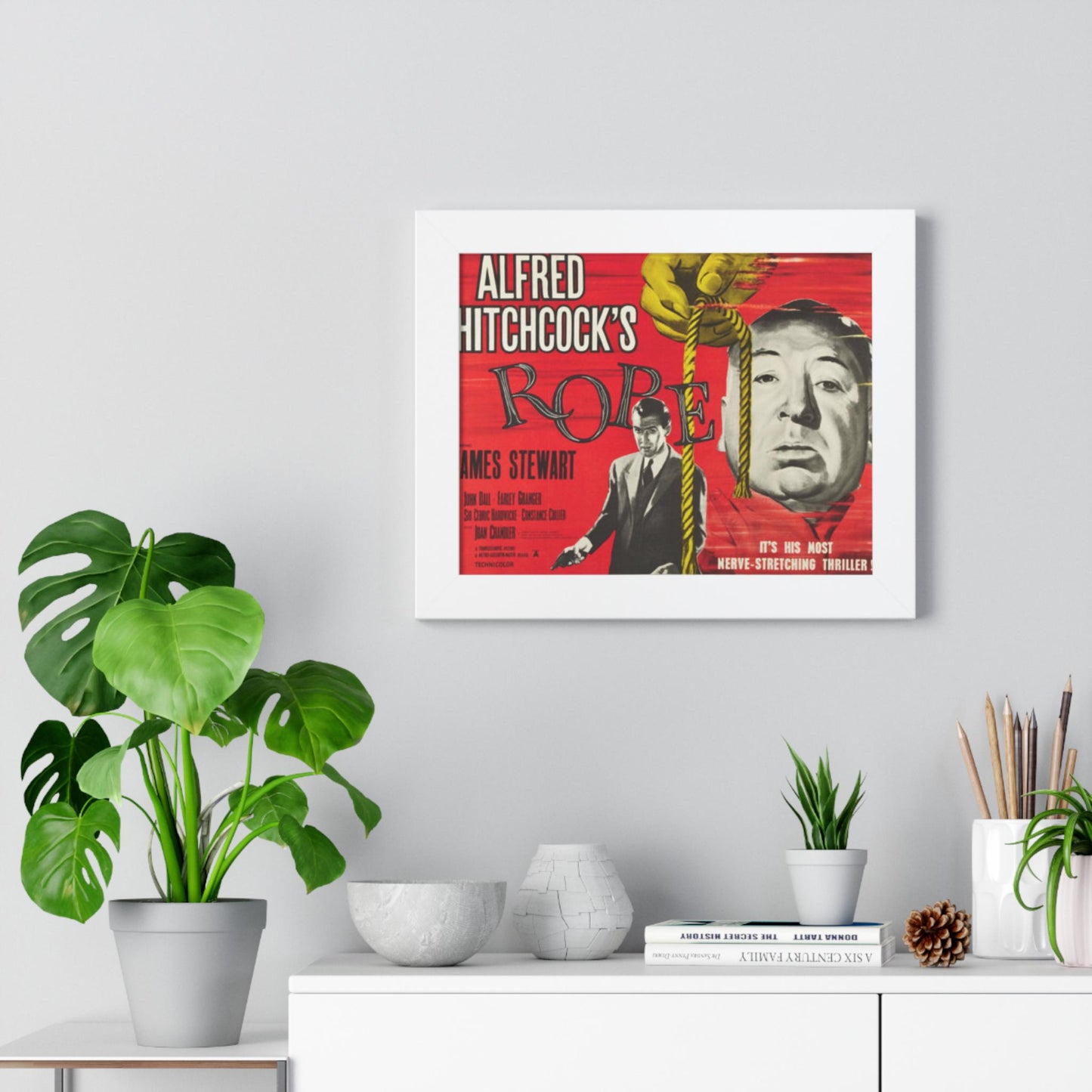 Hitchcock's Classic Movie Posters Rope Elegant Framed Horizontal Wall Art: Custom Panoramic Prints for Modern Home Decor - Toddcraft
