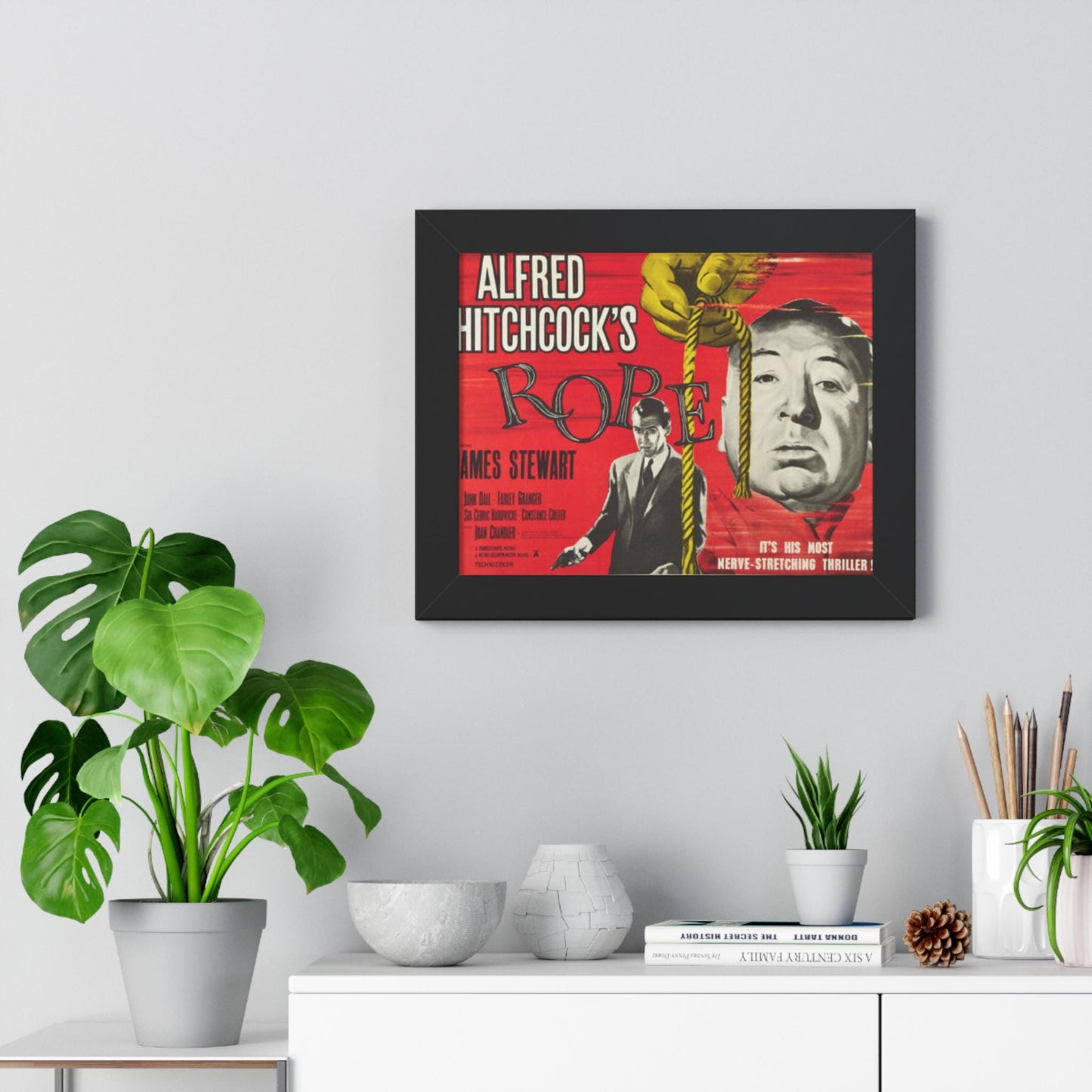Hitchcock's Classic Movie Posters Rope Elegant Framed Horizontal Wall Art: Custom Panoramic Prints for Modern Home Decor - Toddcraft