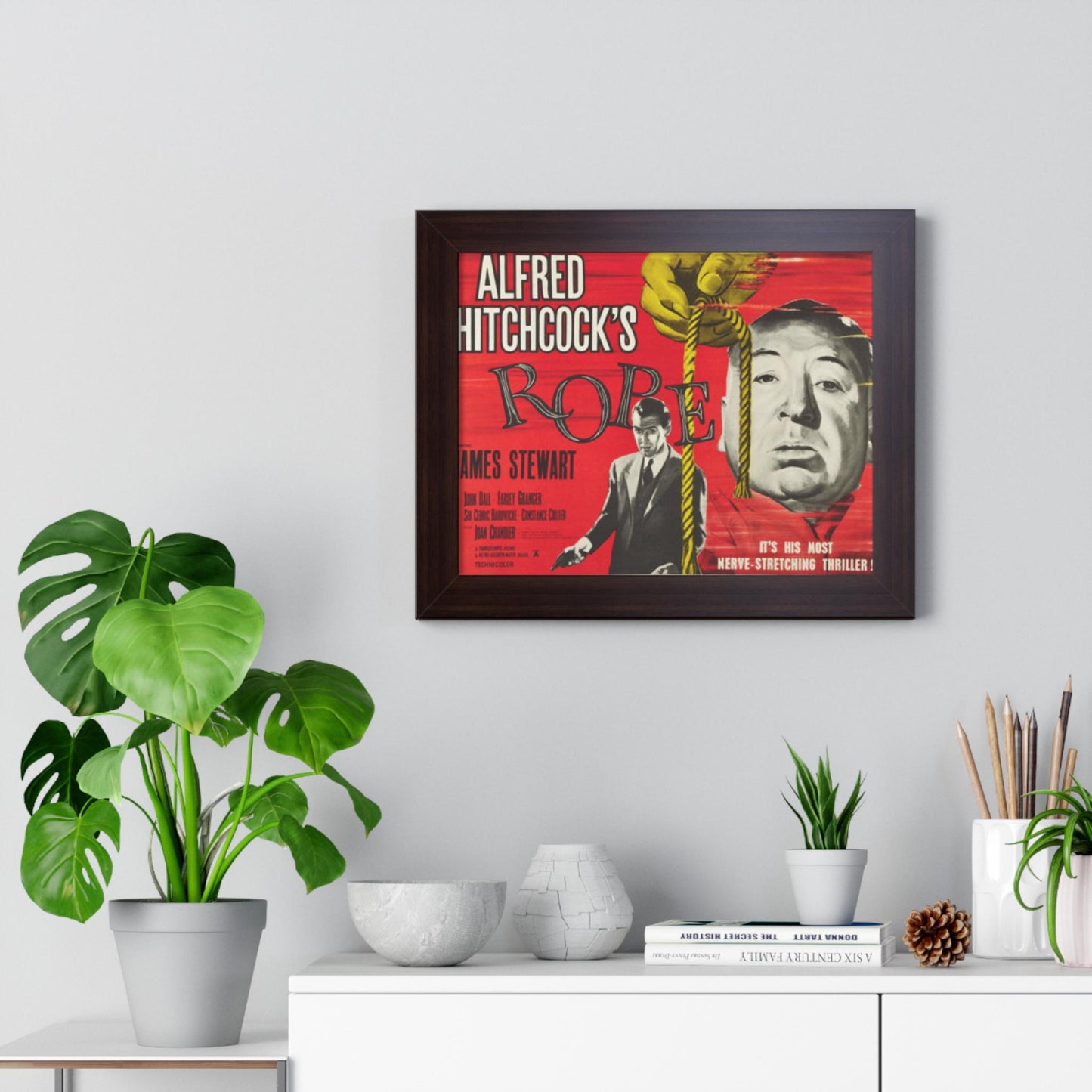 Hitchcock's Classic Movie Posters Rope Elegant Framed Horizontal Wall Art: Custom Panoramic Prints for Modern Home Decor - Toddcraft