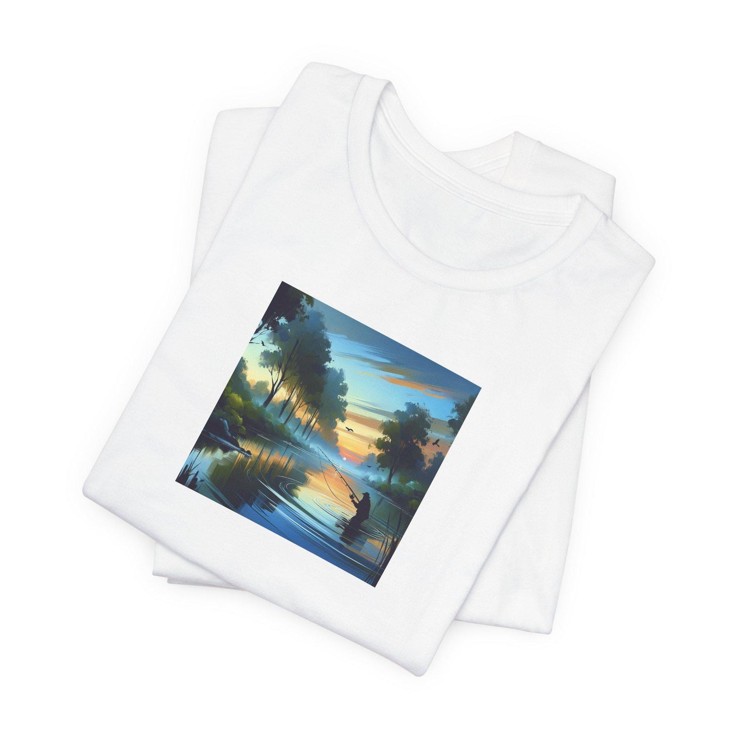 Fishing Sunrise Tee Unisex Jersey Short Sleeve Shirt Outdoor Angler Gift Casual Summer Top - Toddcraft