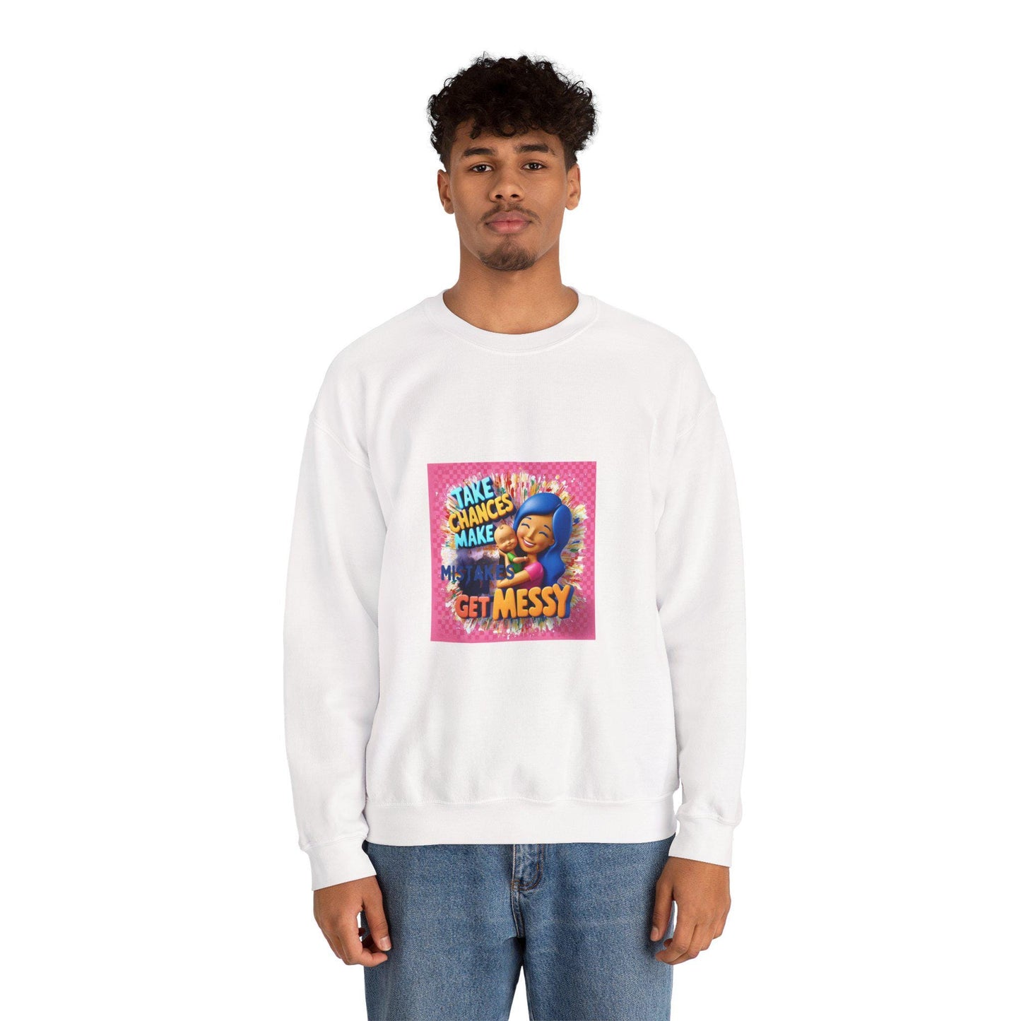 Vibrant Unisex 'Get Messy' Crewneck Sweatshirt - Playful Artistic Design for Casual Comfort - Toddcraft