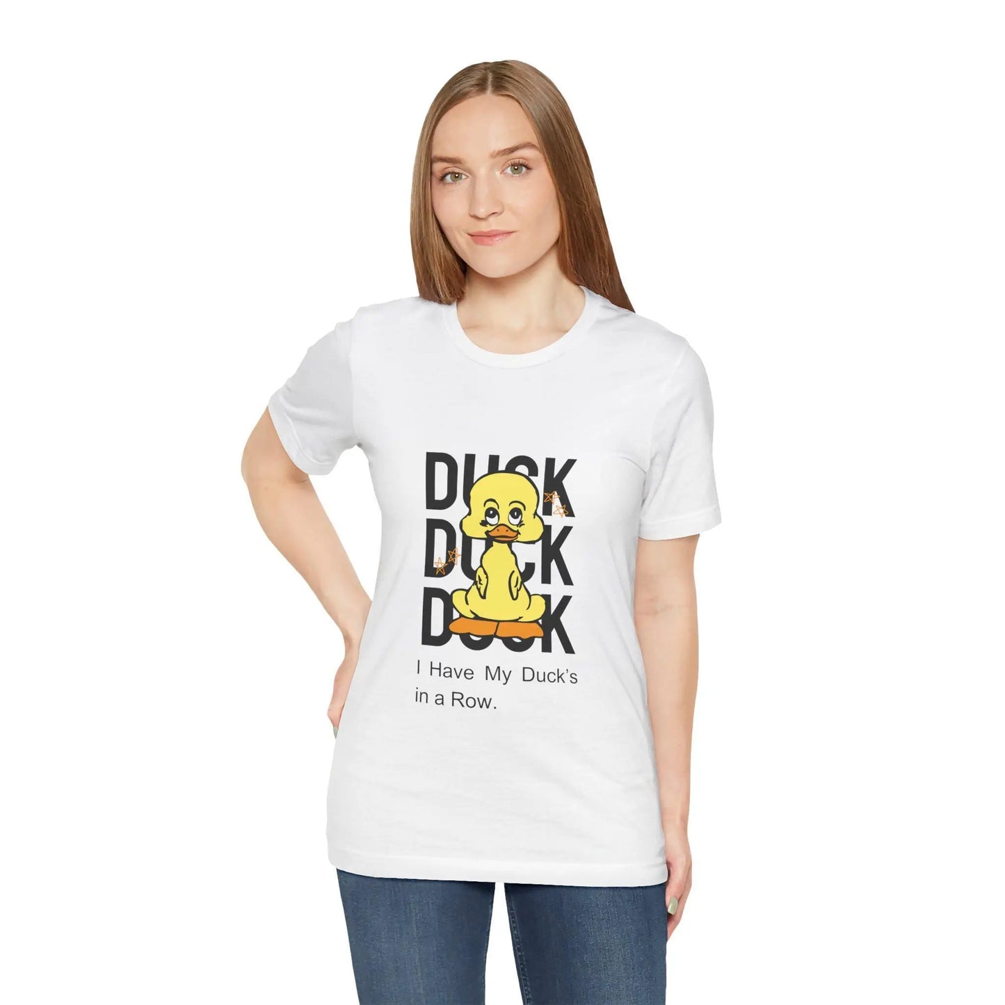 Ducks in a Row Unisex Jersey T-Shirt, Casual Short Sleeve Tee, Funny Graphic Top, Comfortable Soft Cotton Shirt for Men & Women - Toddcraft