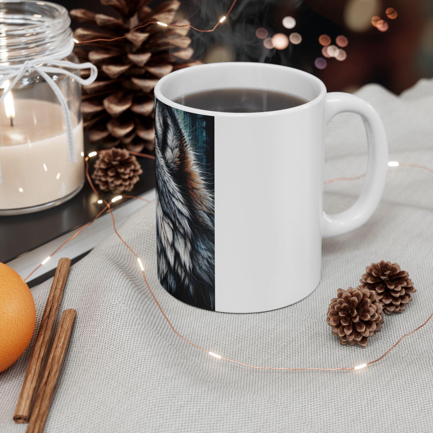 Enchanting Wolf Ceramic Mug - 11oz & 15oz | Wildlife Inspired Drinkware for Nature Coffee Lovers - Toddcraft