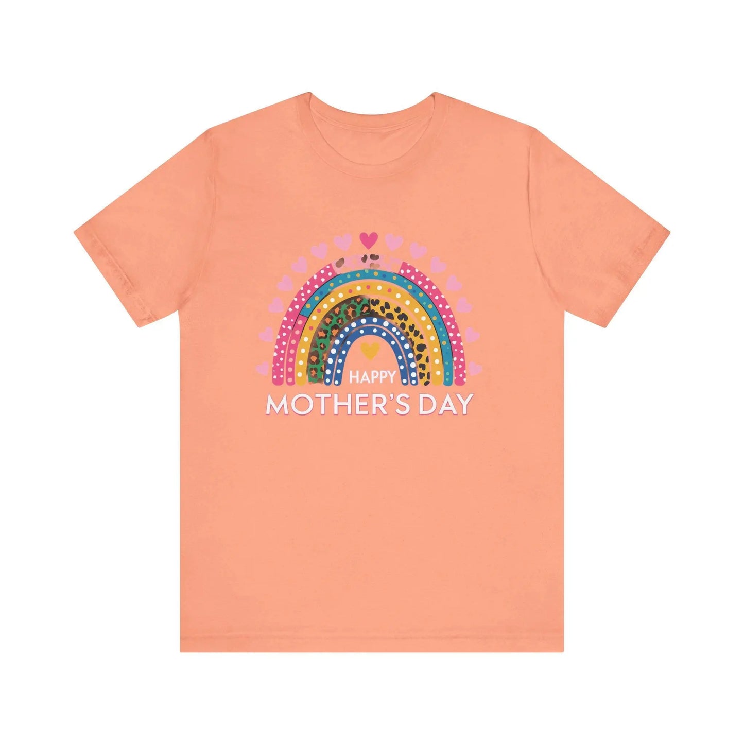 Colorful Heart-Printed Unisex Jersey Tee for Mother's Day - Family Gift from Stepdad, Father, Brother, Daughter - Toddcraft