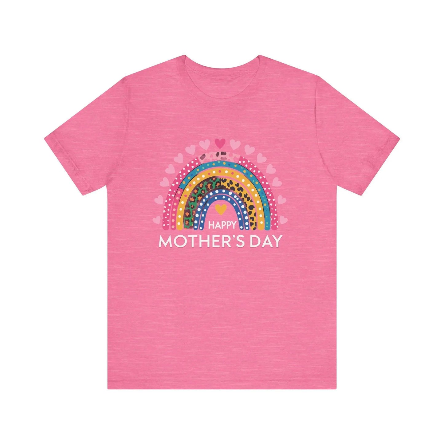 Colorful Heart-Printed Unisex Jersey Tee for Mother's Day - Family Gift from Stepdad, Father, Brother, Daughter - Toddcraft