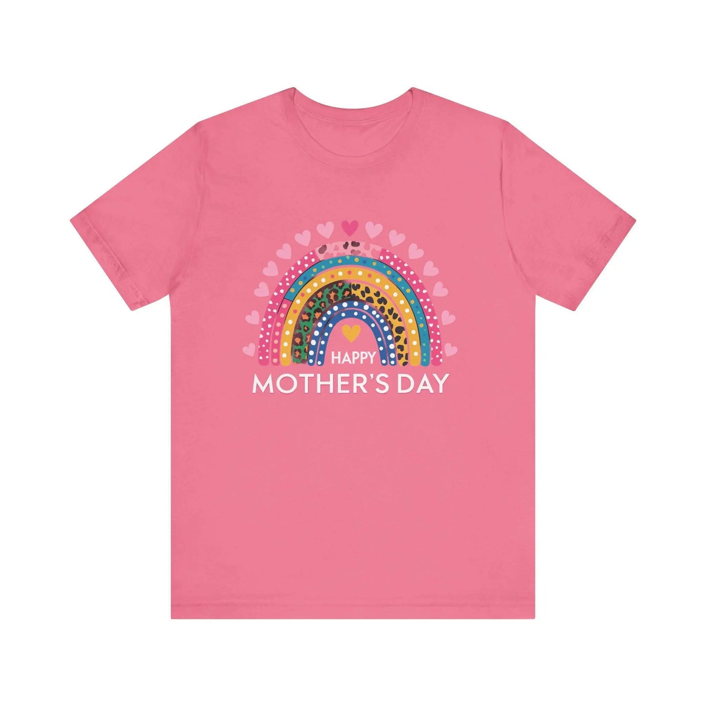 Colorful Heart-Printed Unisex Jersey Tee for Mother's Day - Family Gift from Stepdad, Father, Brother, Daughter - Toddcraft