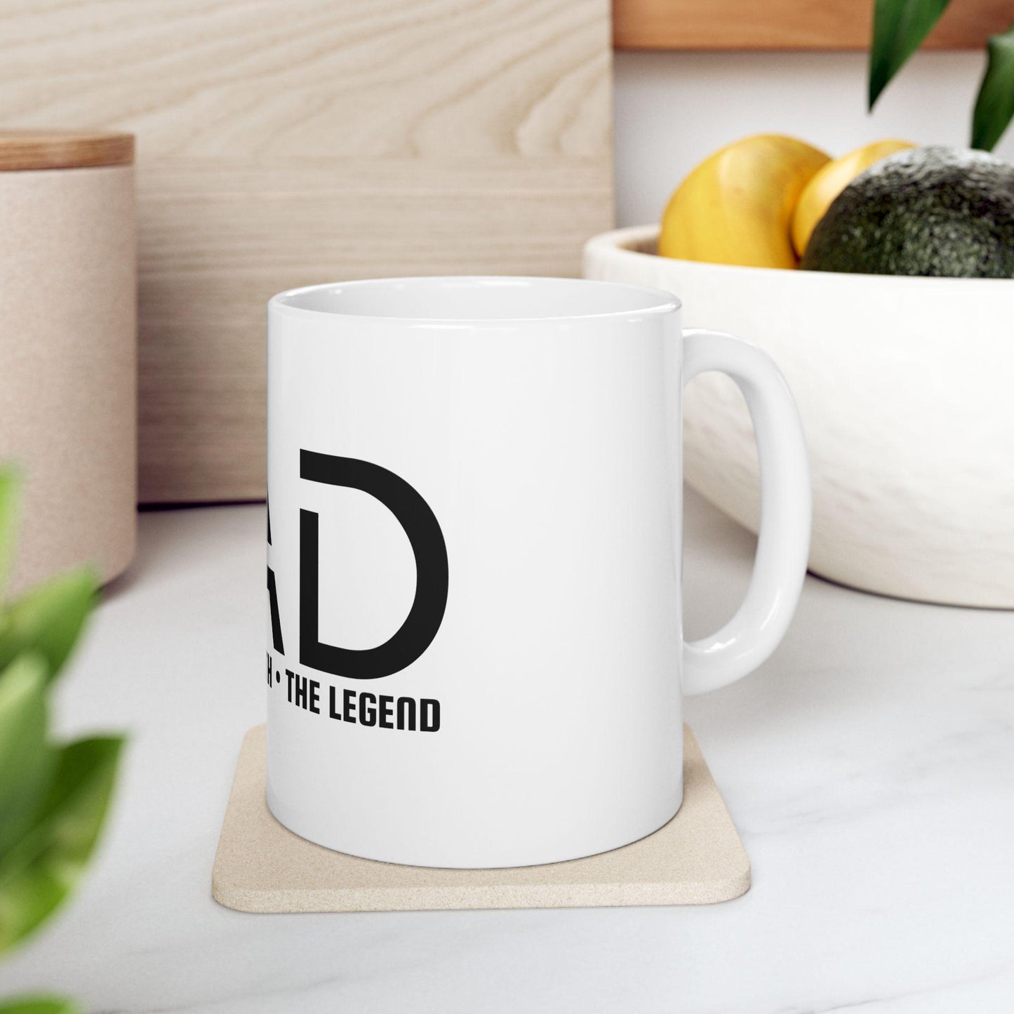 Dad The Myth The Man The Legend Ceramic Mug - 11oz 15oz Fathers Day Gift for Dad, Coffee Cup from Sons, Daughters & Wives - Toddcraft