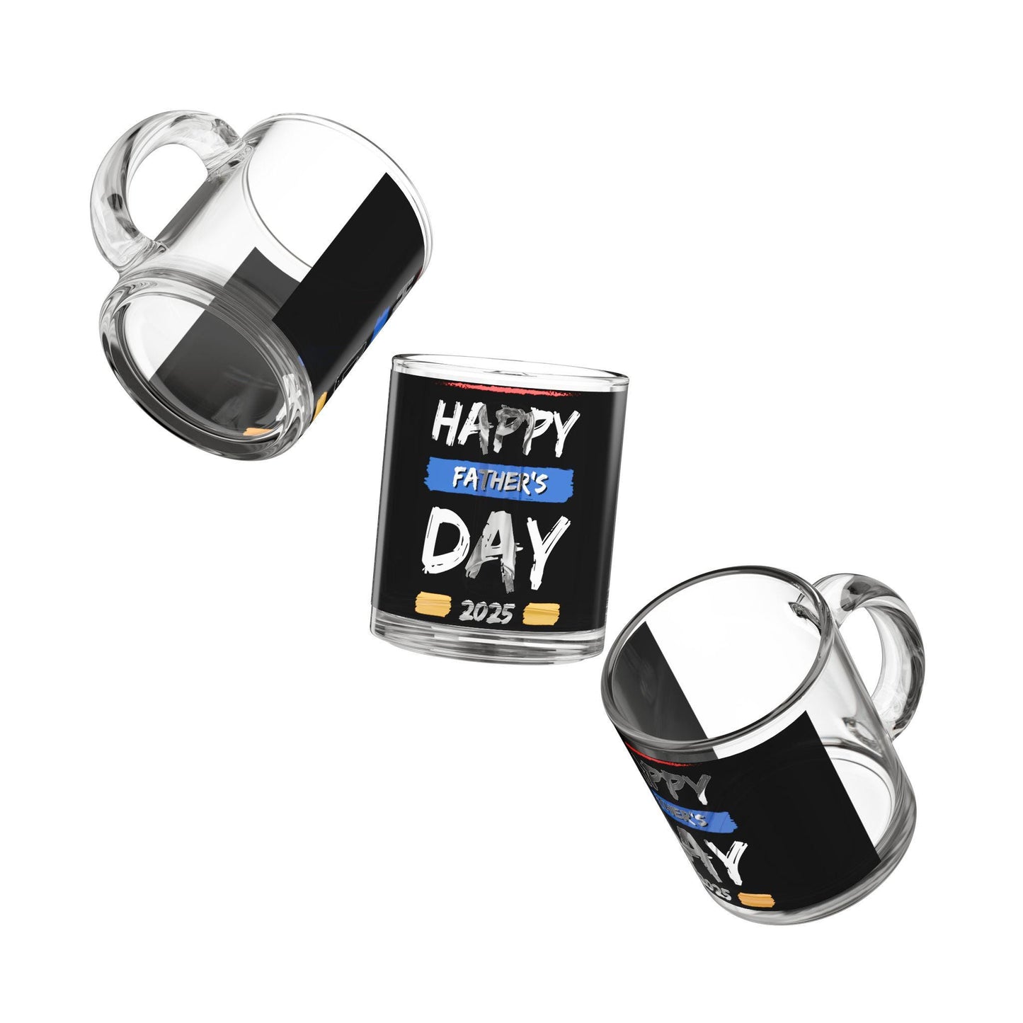 Happy Fathers Day Glass Mug 10oz Coffee & Tea Gift for Dad from Siblings or Wife, Great Fathers Day Present - Toddcraft
