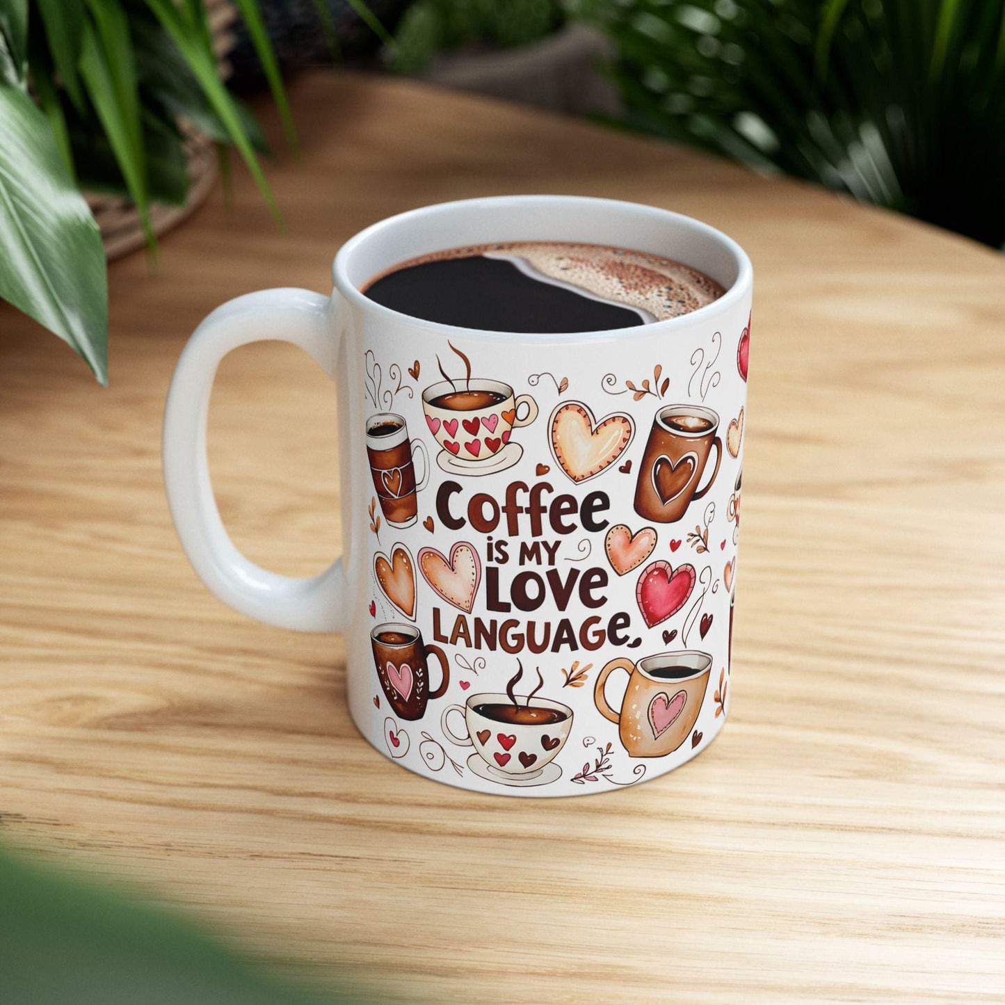 Adorable Ceramic Mug: Valentine's Gift for Coffee & Tea Lovers, Cute Design, Dishwasher Safe - Toddcraft