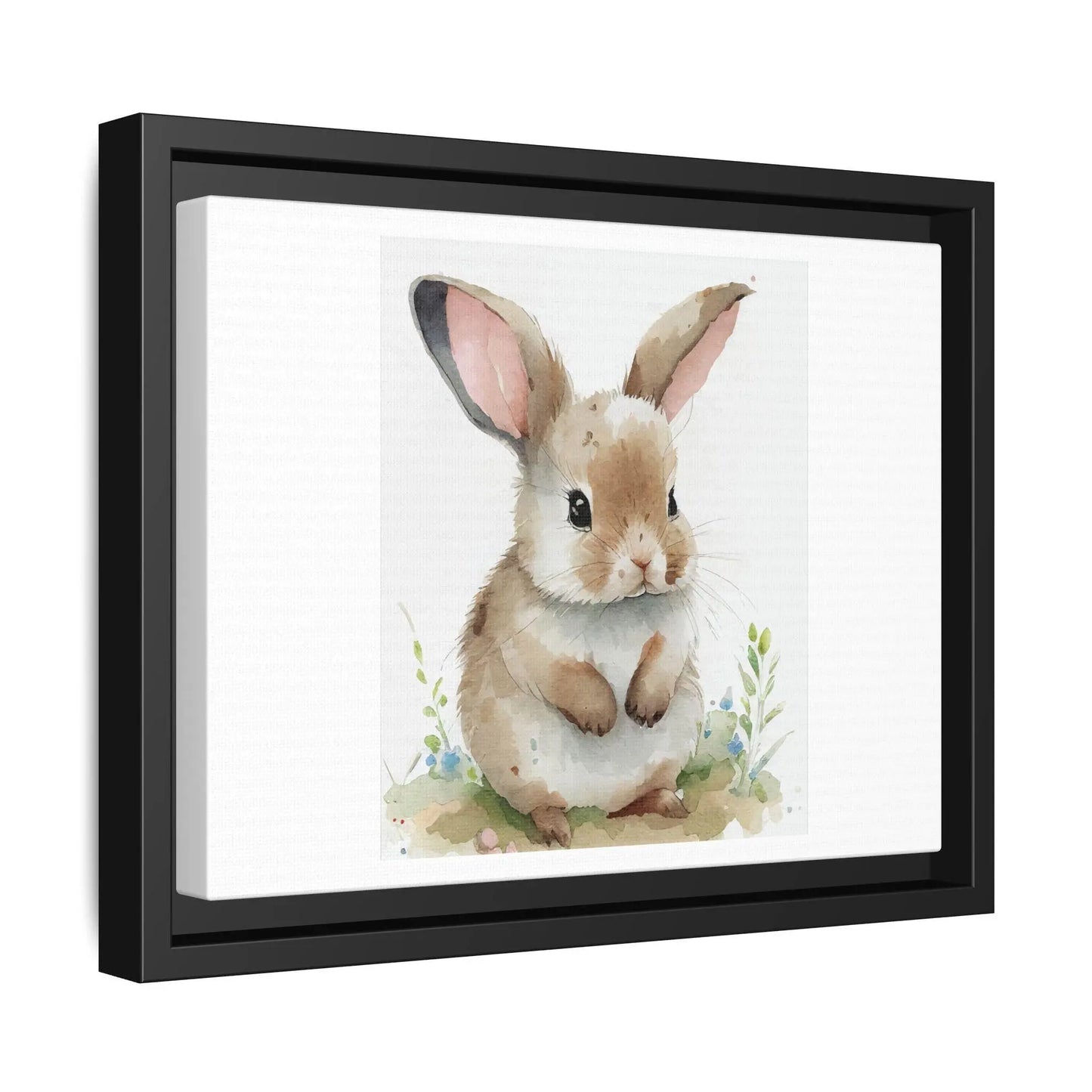 Vintage Easter Bunny Print, Muted Spring Rabbit Painting Printable Wall Art, Animal Cottagecore Decor Matte Canvas Framed - Toddcraft