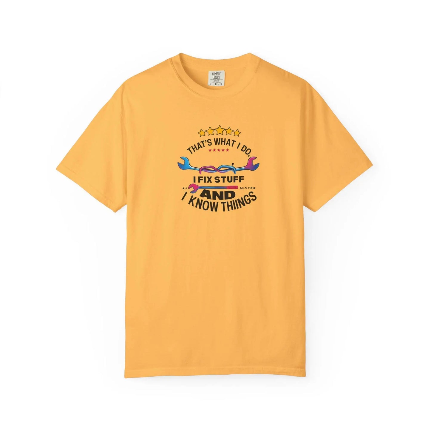 Fathers Day Gift T-Shirt Unisex Garment-Dyed Fix Things Know Stuff Wrenches Stars From Son Wife Daughter Stepdaughter Stem Son Stepmom - Toddcraft
