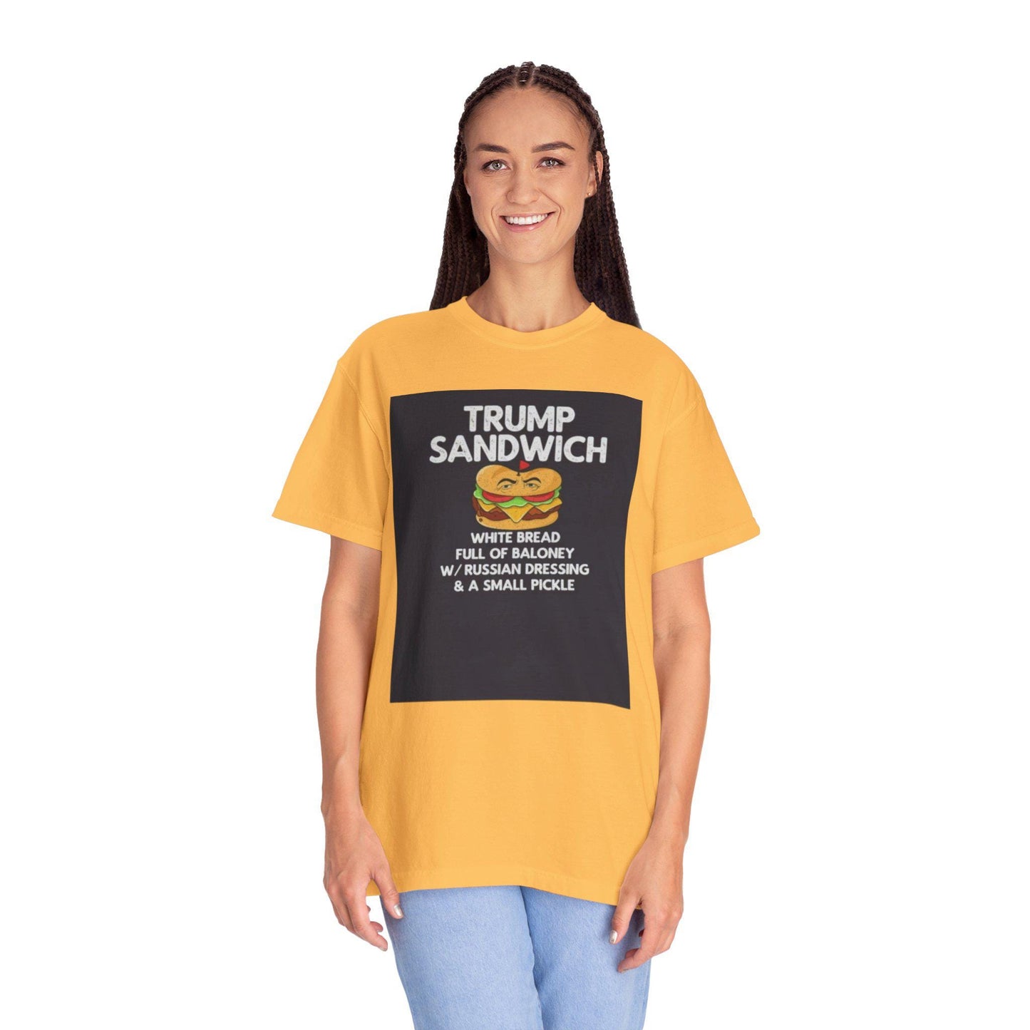 Trump Sandwich Unisex Garment-Dyed T-Shirt - Graphic Political Tee, Vintage Style, Casual Comfortable Fit, Cool Gift Idea - Toddcraft